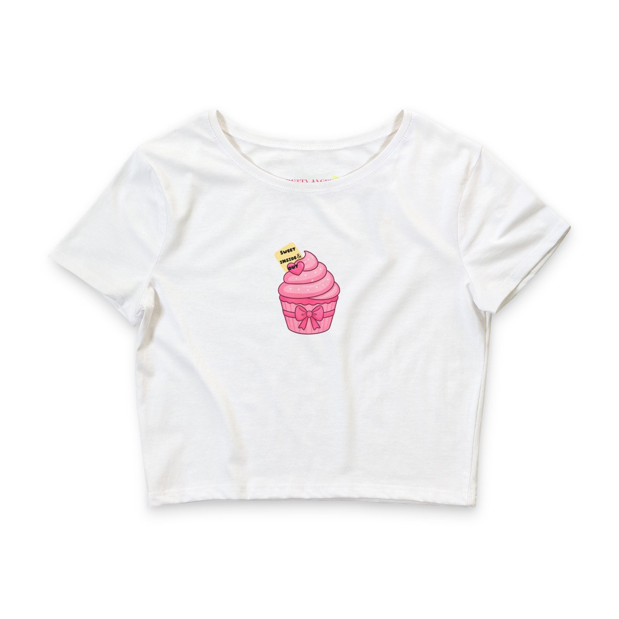 Sweet Inside & Out Pink Cupcake Crop Tee
