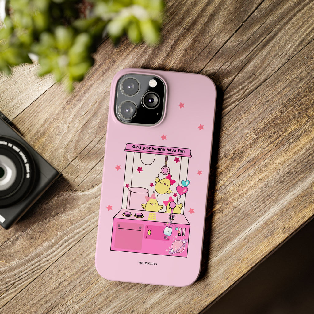 Cute Girls' Phone Case - Fun Vibe Slim Phone Cases, Cute Phone Cover, Kawaii Phone Case, Fun Pink Design, Gift for Her