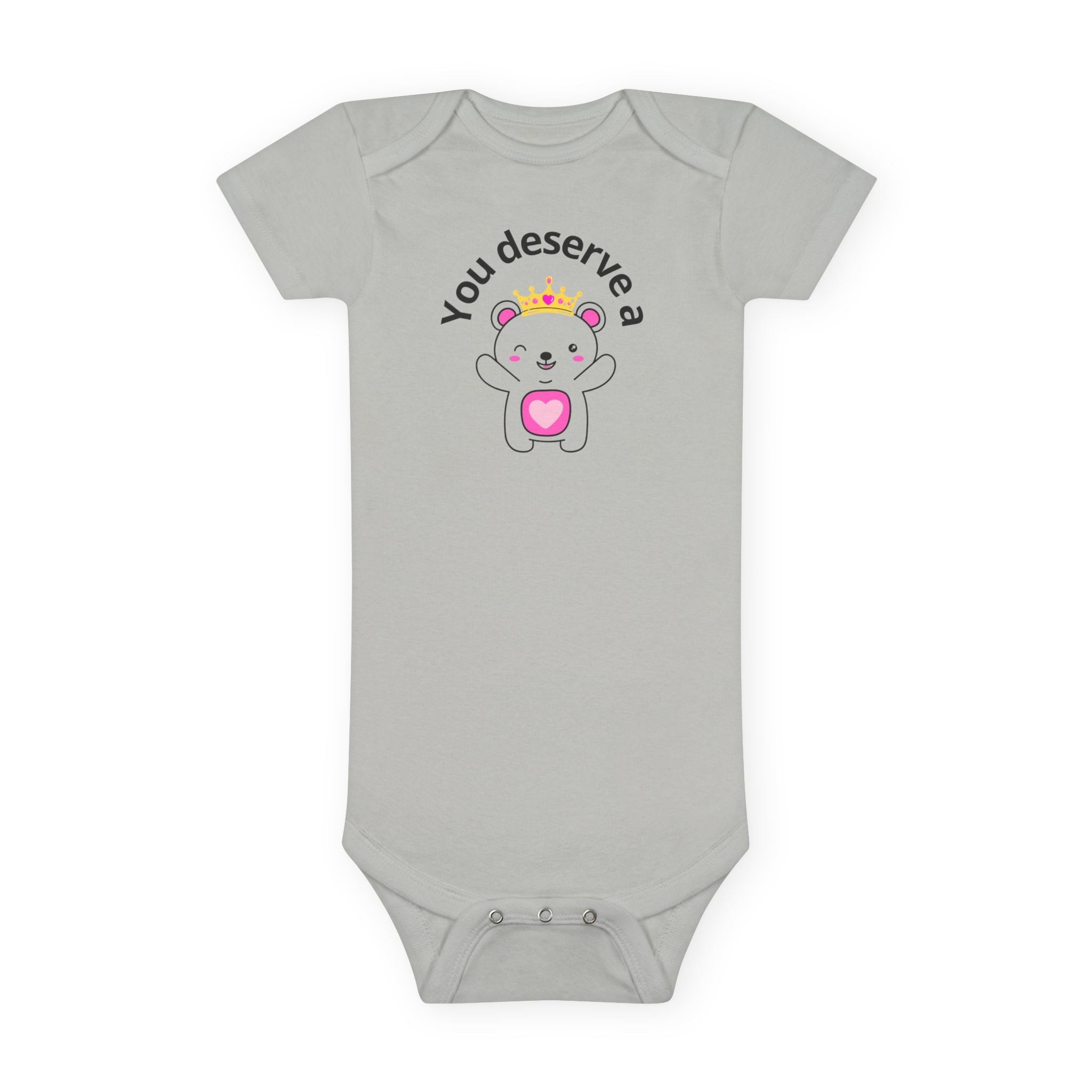 You Deserve a Hug Baby Girl Onesie - Cute Crown Bear Design for Girly Moms & Newborns | Soft, Comfy & Adorable, Girly Baby Shower Gifts