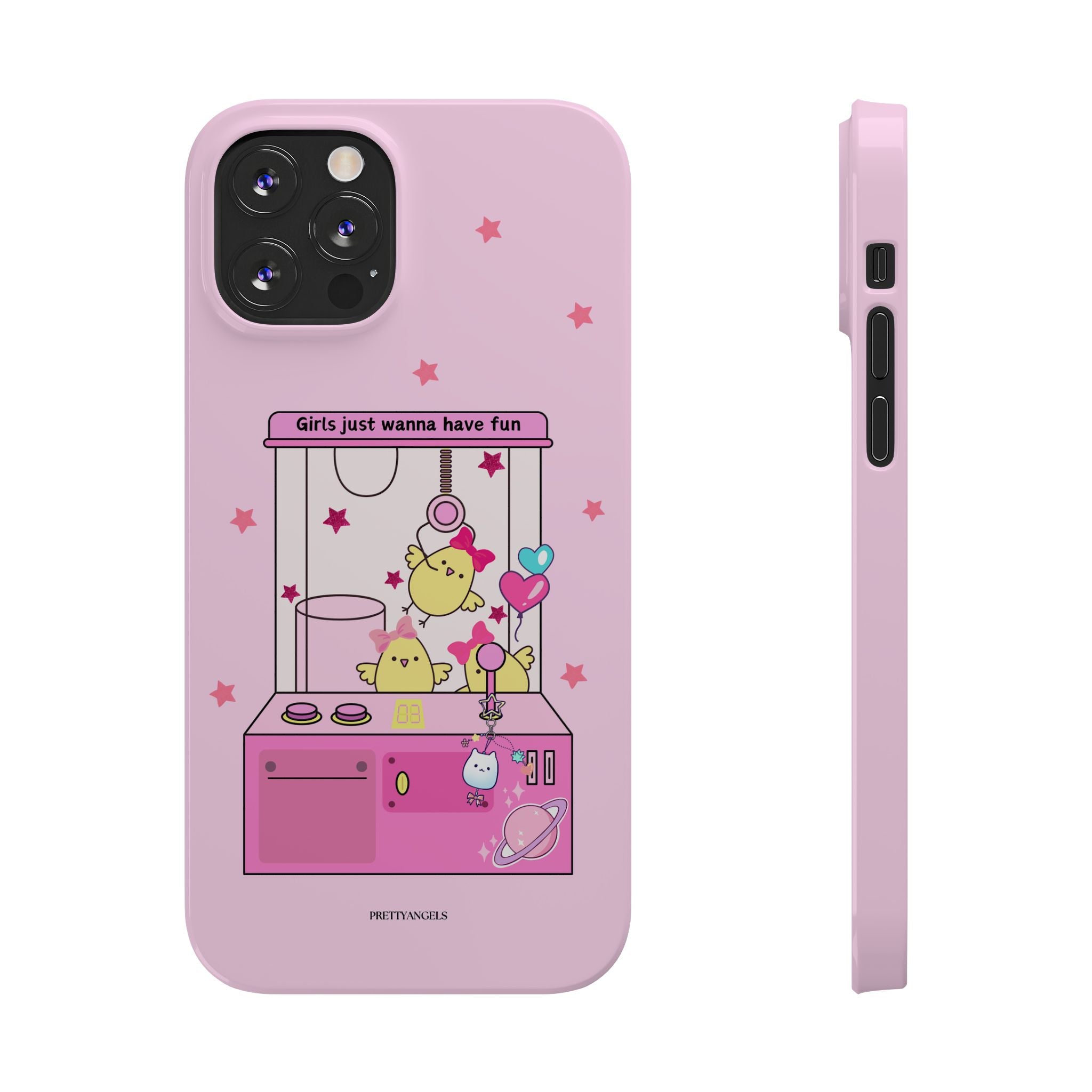 Cute Girls' Phone Case - Fun Vibe Slim Phone Cases, Cute Phone Cover, Kawaii Phone Case, Fun Pink Design, Gift for Her