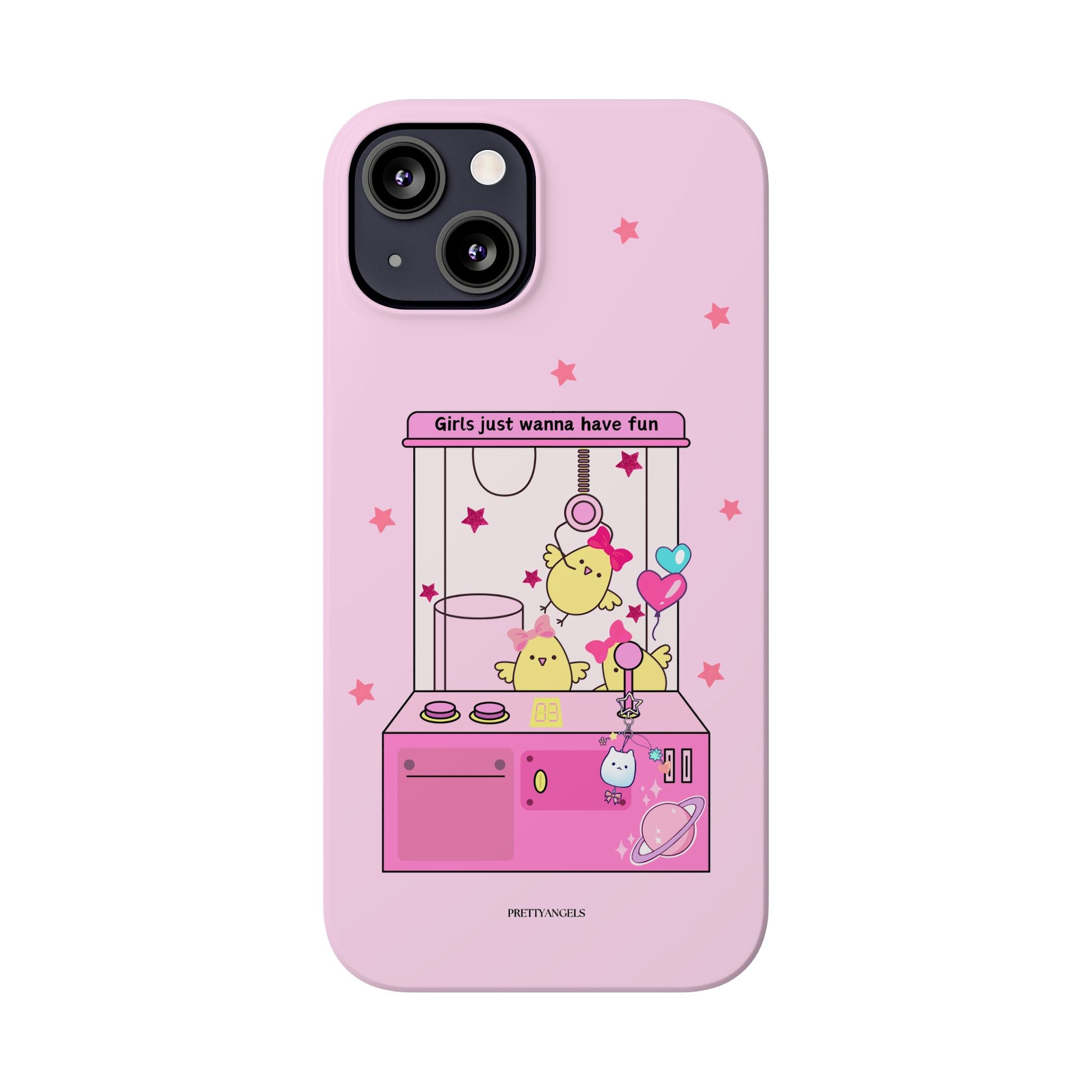 Cute Girls' Phone Case - Fun Vibe Slim Phone Cases, Cute Phone Cover, Kawaii Phone Case, Fun Pink Design, Gift for Her