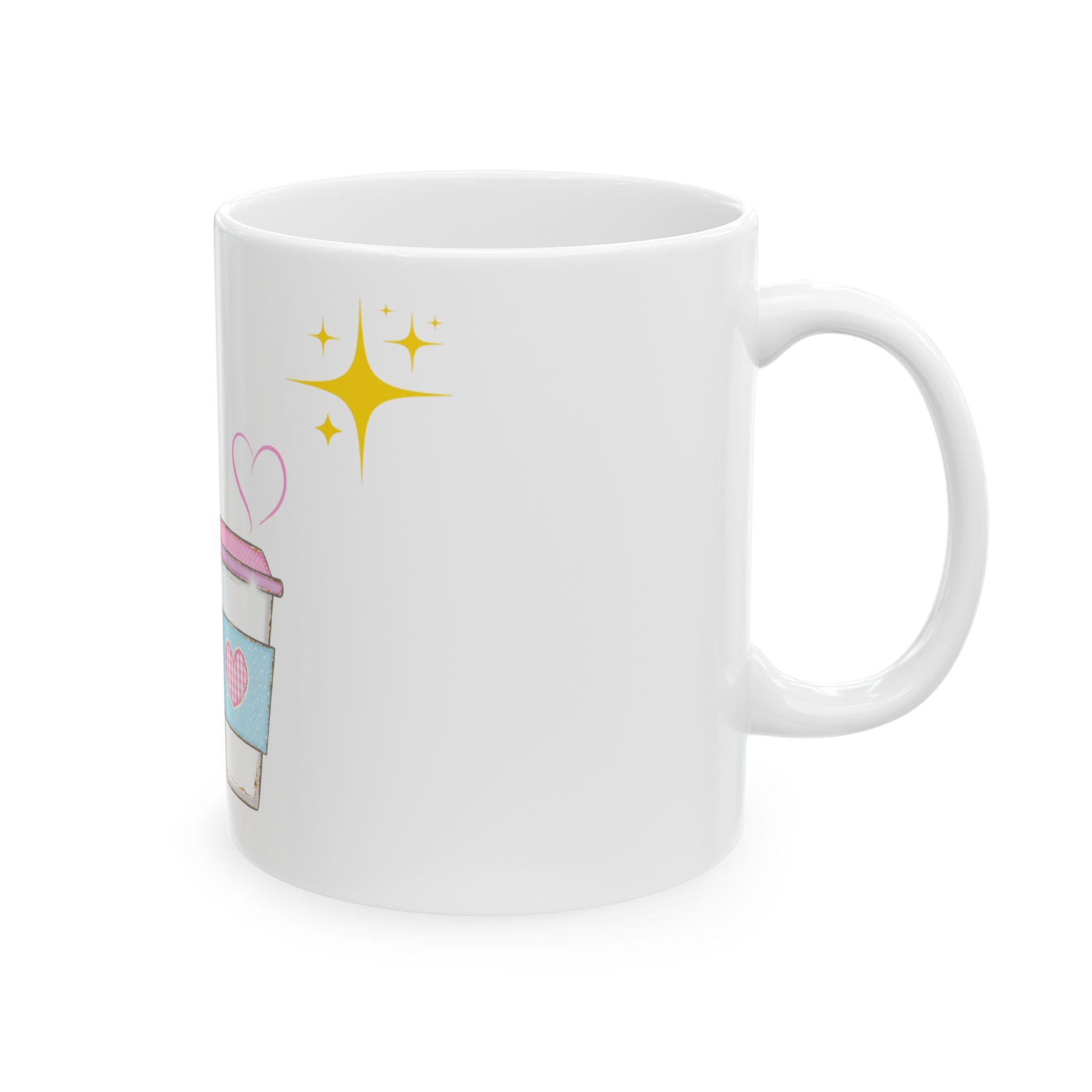 Joyful Morning Ceramic Mug - 11oz & 15oz, Morning Cup of Joy™ – Cute White Ceramic Mug with Sun, Cloud & Coffee Cup Design – Dishwasher & Microwave Safe, Cute Coffee Cup, Gift for Coffee Lovers, Inspirational Mug, Unique Girly Kitchen Decor