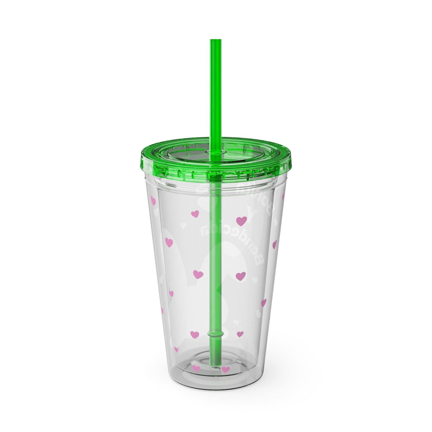 Bonita y Bendecida Pink Bunny Tumbler with Straw, 16oz