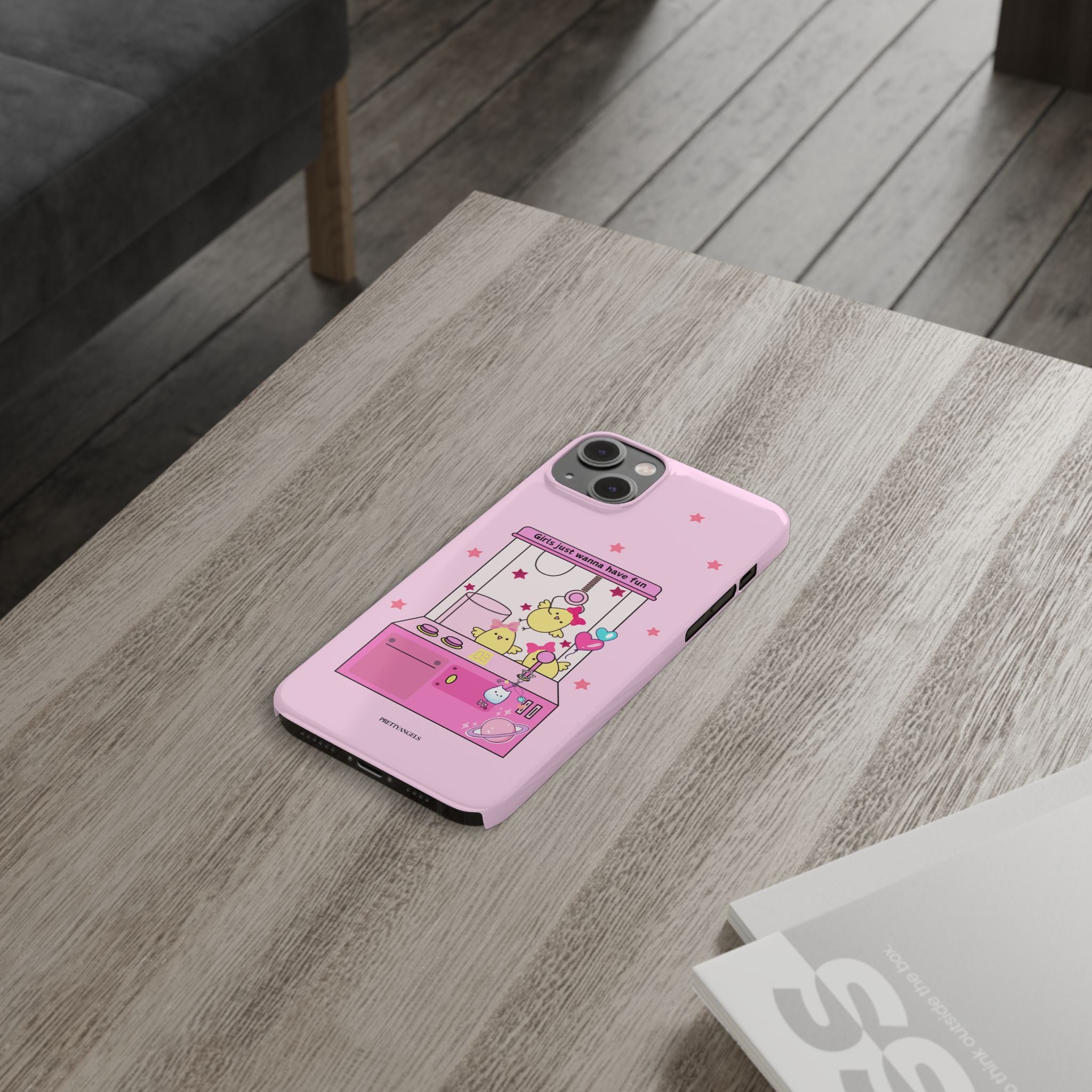 Cute Girls' Phone Case - Fun Vibe Slim Phone Cases, Cute Phone Cover, Kawaii Phone Case, Fun Pink Design, Gift for Her