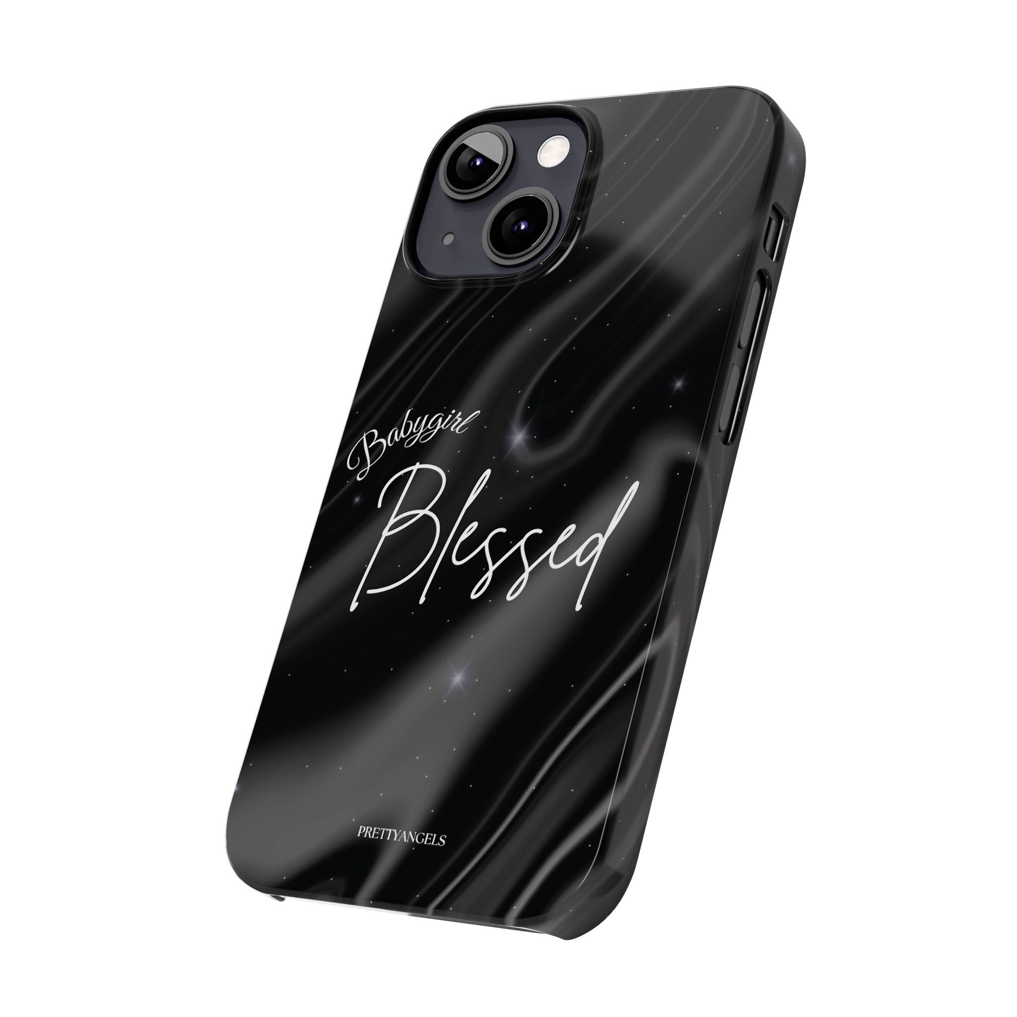 Blessed Babygirl Black Luxe Phone Case - Slim Lightweight & Protective for Rich Feminine Aesthetic Girls