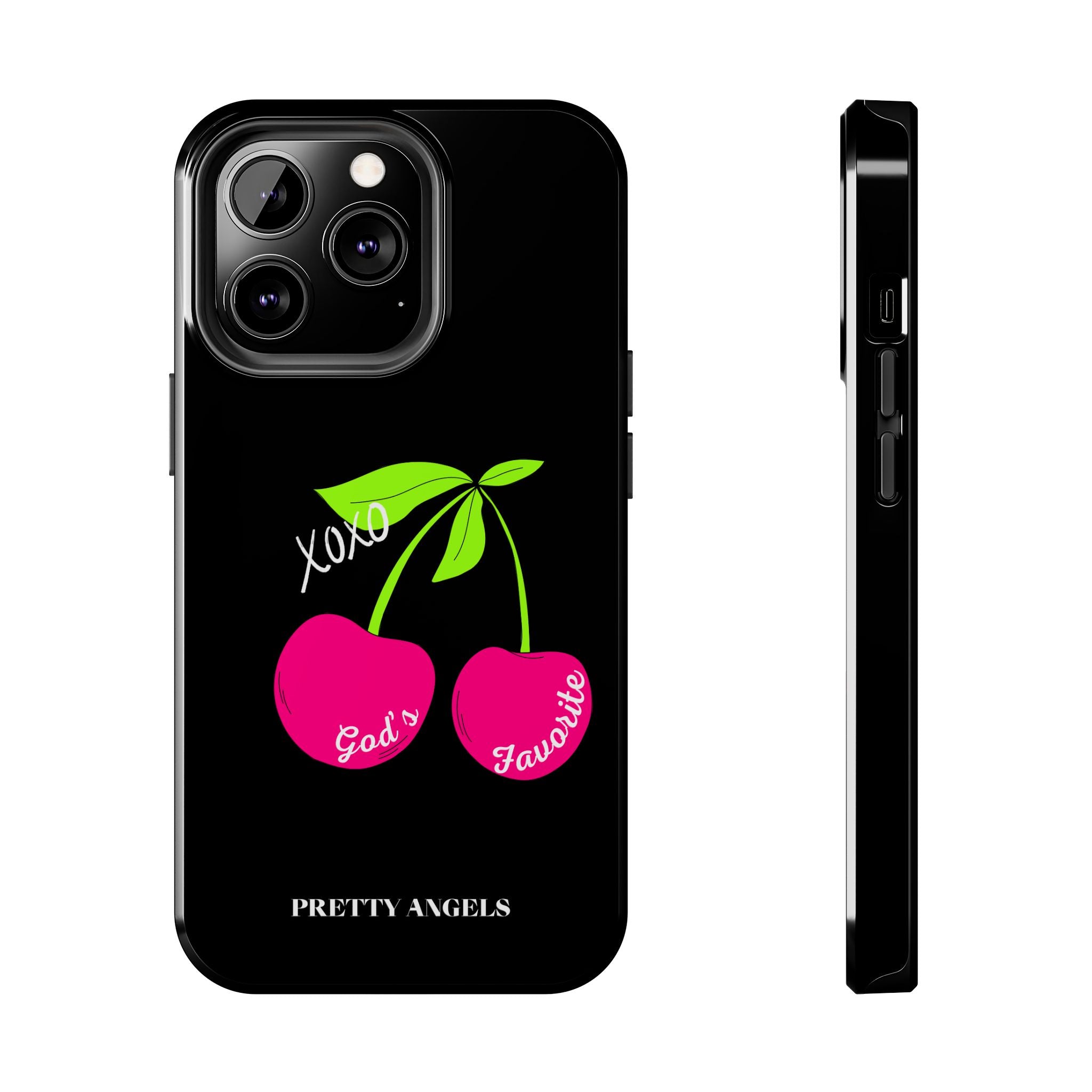 Tough Phone Case — 'God's Favorite' with Hot Pink Cherry