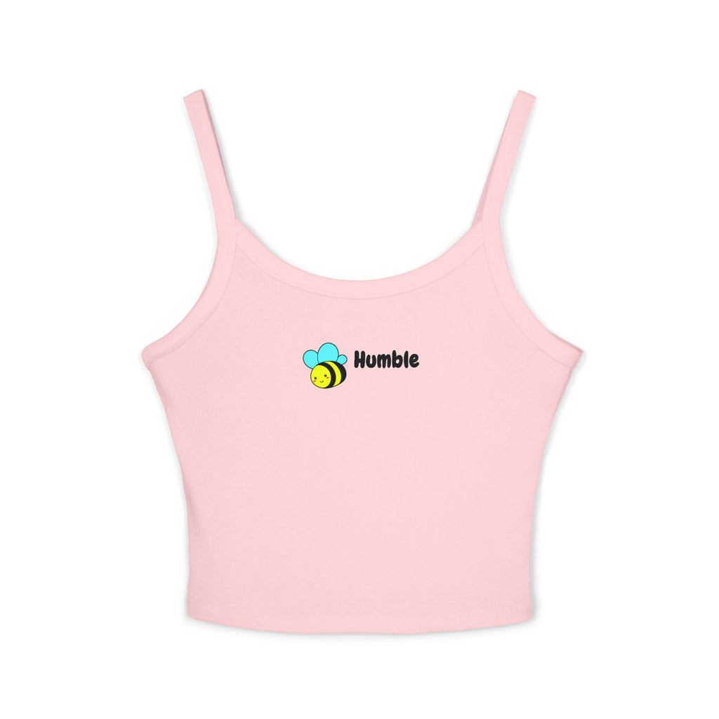 Cute “Humble” bee tank top with thick straps & soft Airlume blend. Trendy, girly, and ethically made for Confident, Classy, Pretty Girls
