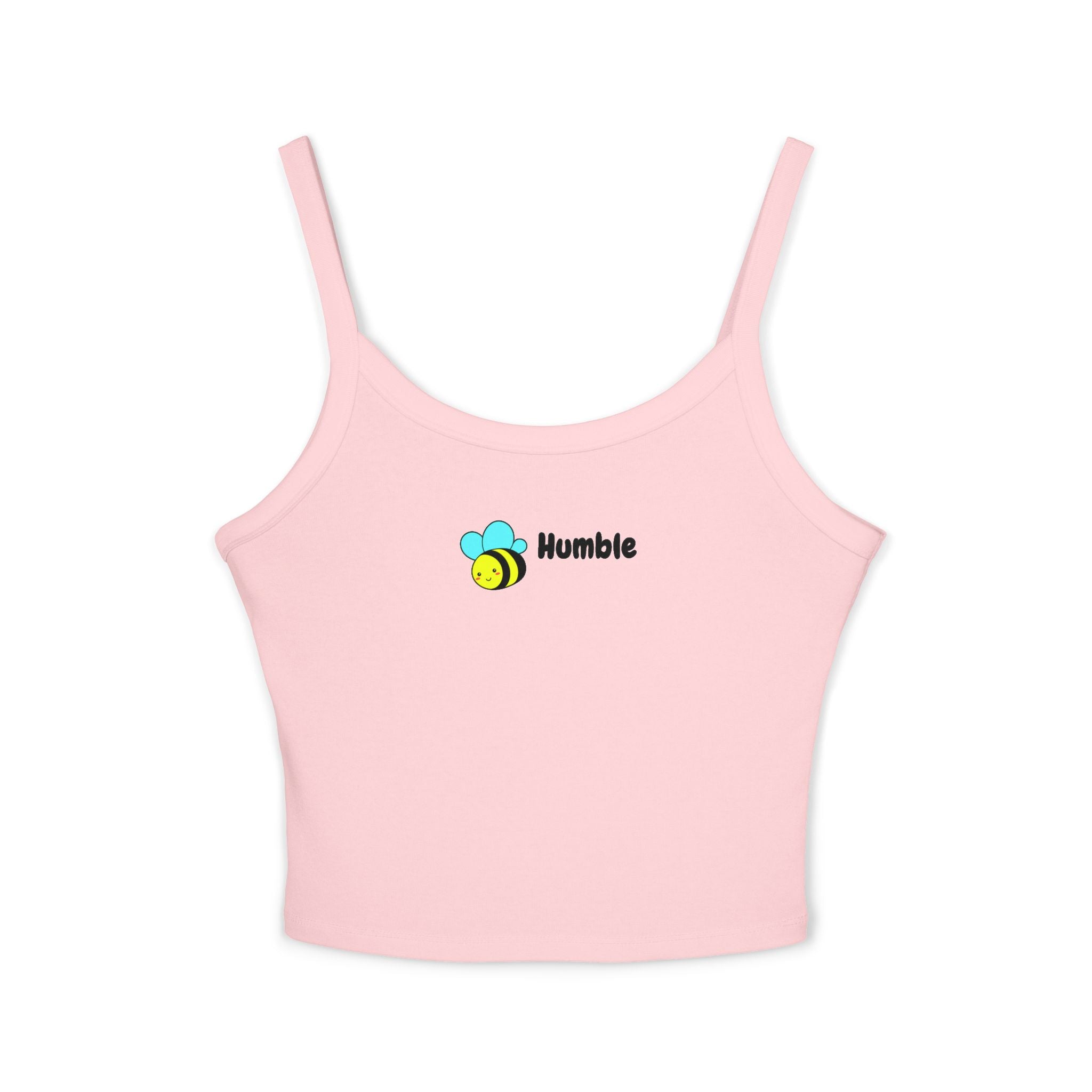 Cute “Humble” bee tank top with thick straps & soft Airlume blend. Trendy, girly, and ethically made for Confident, Classy, Pretty Girls