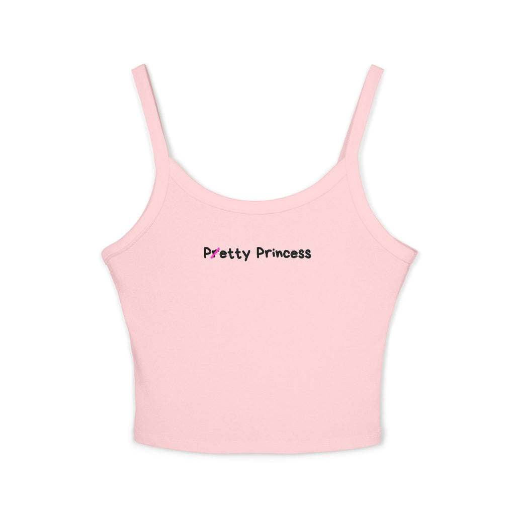Pretty/Petty Princess Tank Top - Cute Girly Baddie Crop | Ethical Bella+Canvas Fit | Soft, Stylish & Socially Conscious Tank for Bold Girls, White & Pink Version
