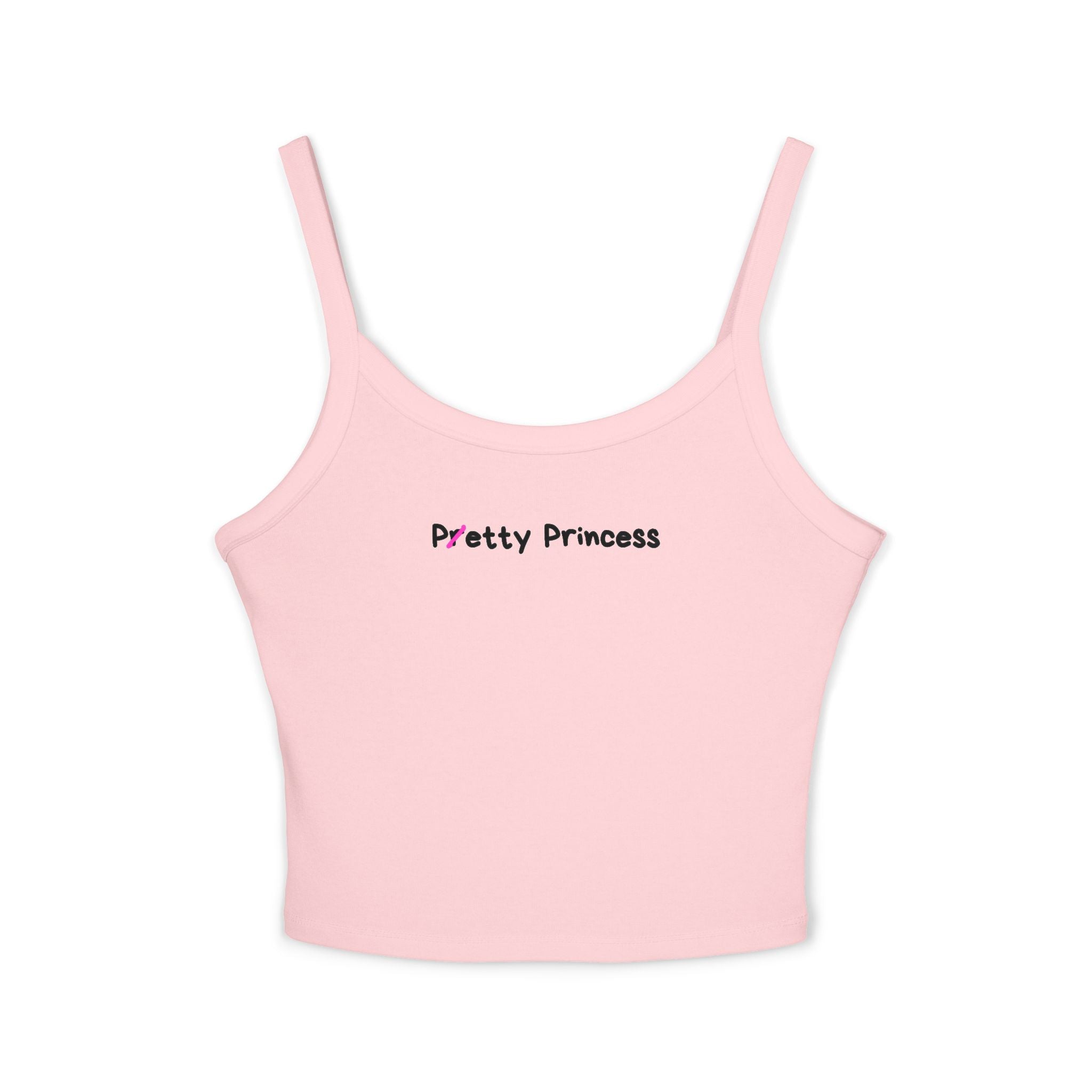 Pretty/Petty Princess Tank Top - Cute Girly Baddie Crop | Ethical Bella+Canvas Fit | Soft, Stylish & Socially Conscious Tank for Bold Girls, White & Pink Version