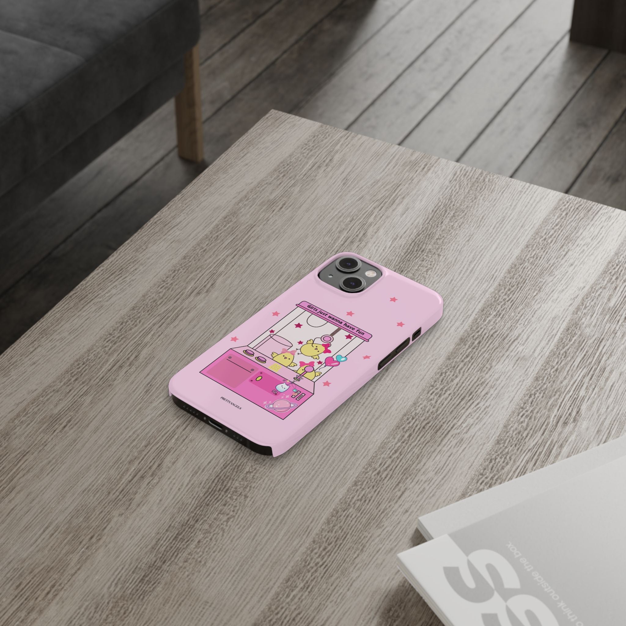 Cute Girls' Phone Case - Fun Vibe Slim Phone Cases, Cute Phone Cover, Kawaii Phone Case, Fun Pink Design, Gift for Her