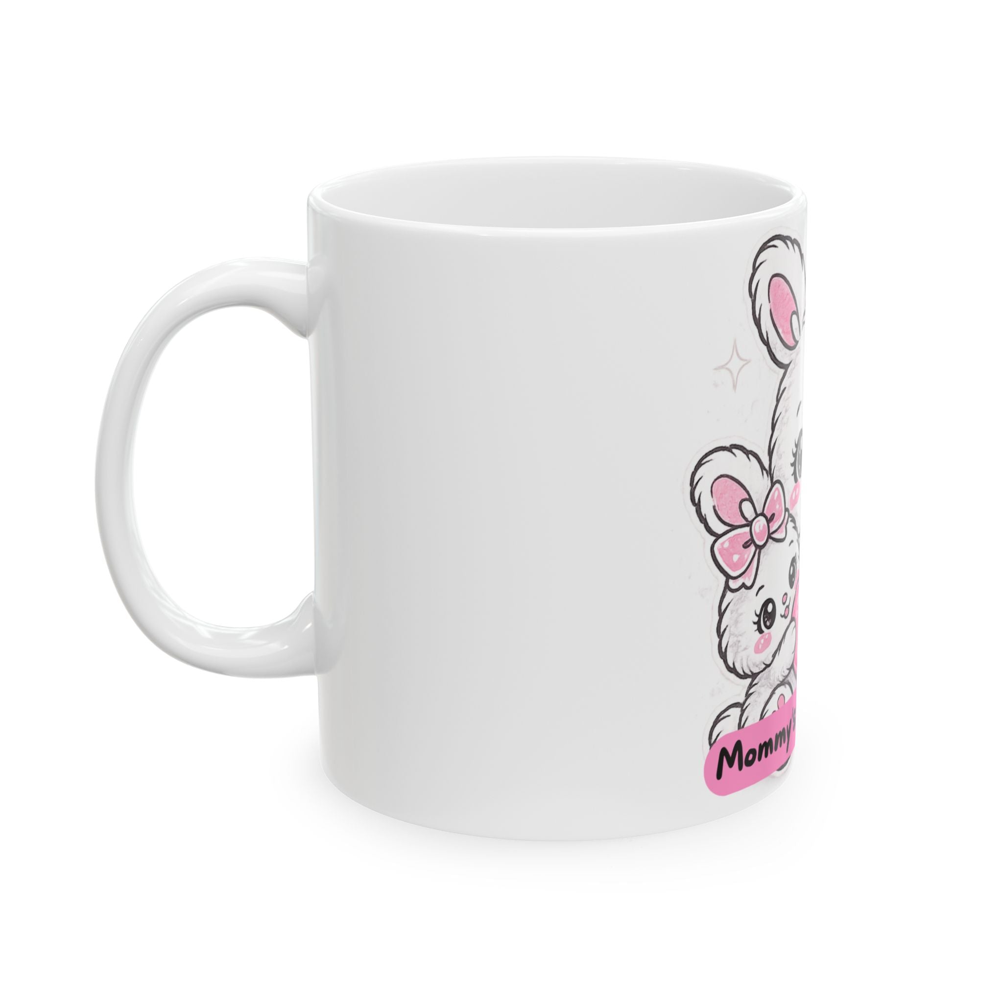 Mommy’s Morning Mug — Cute Bunny Mom & Babies Ceramic Coffee Cup (11oz/15oz)