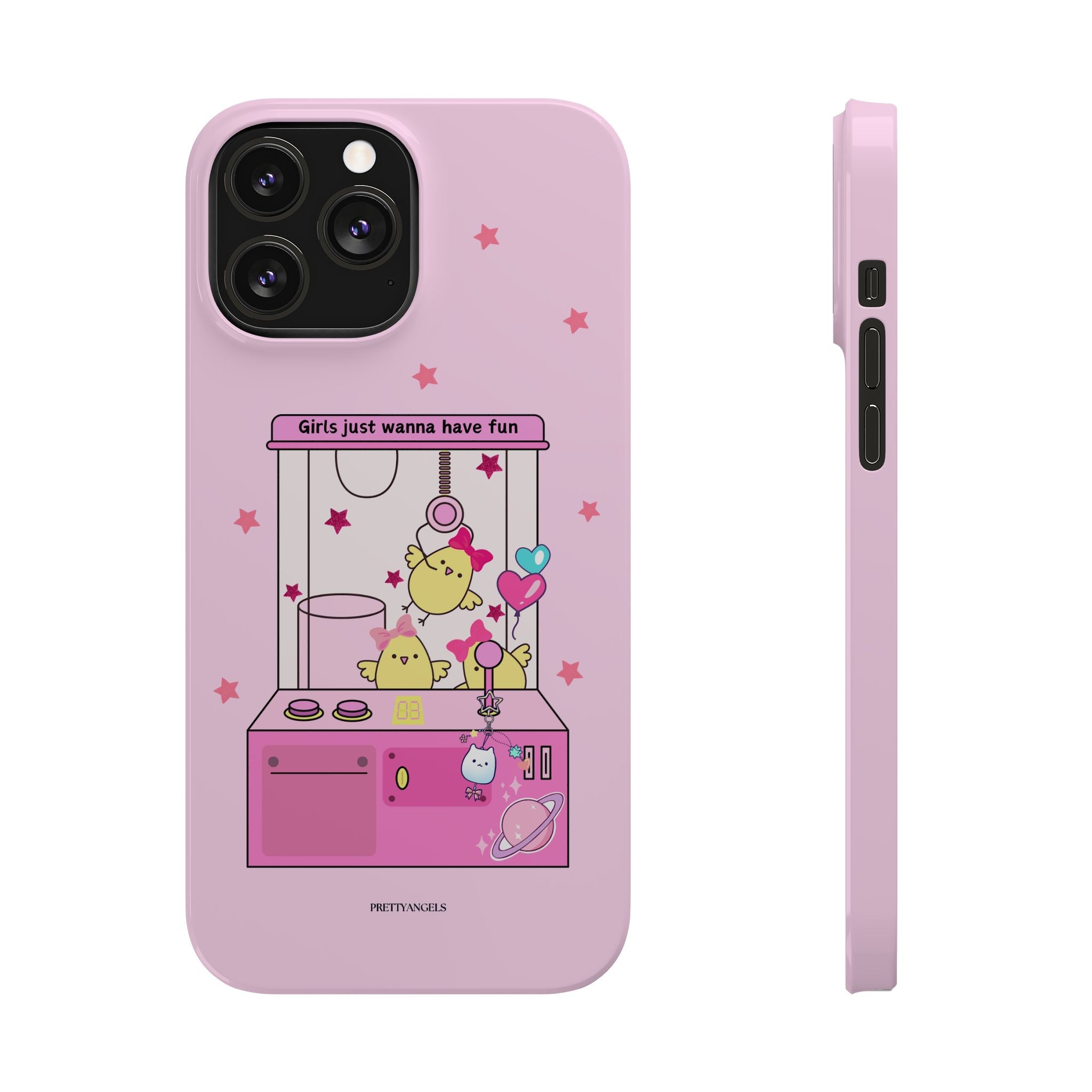 Cute Girls' Phone Case - Fun Vibe Slim Phone Cases, Cute Phone Cover, Kawaii Phone Case, Fun Pink Design, Gift for Her