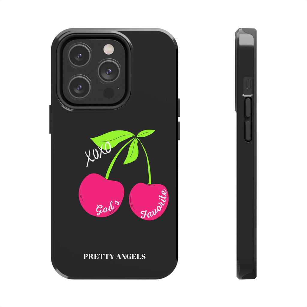 Tough Phone Case — 'God's Favorite' with Hot Pink Cherry
