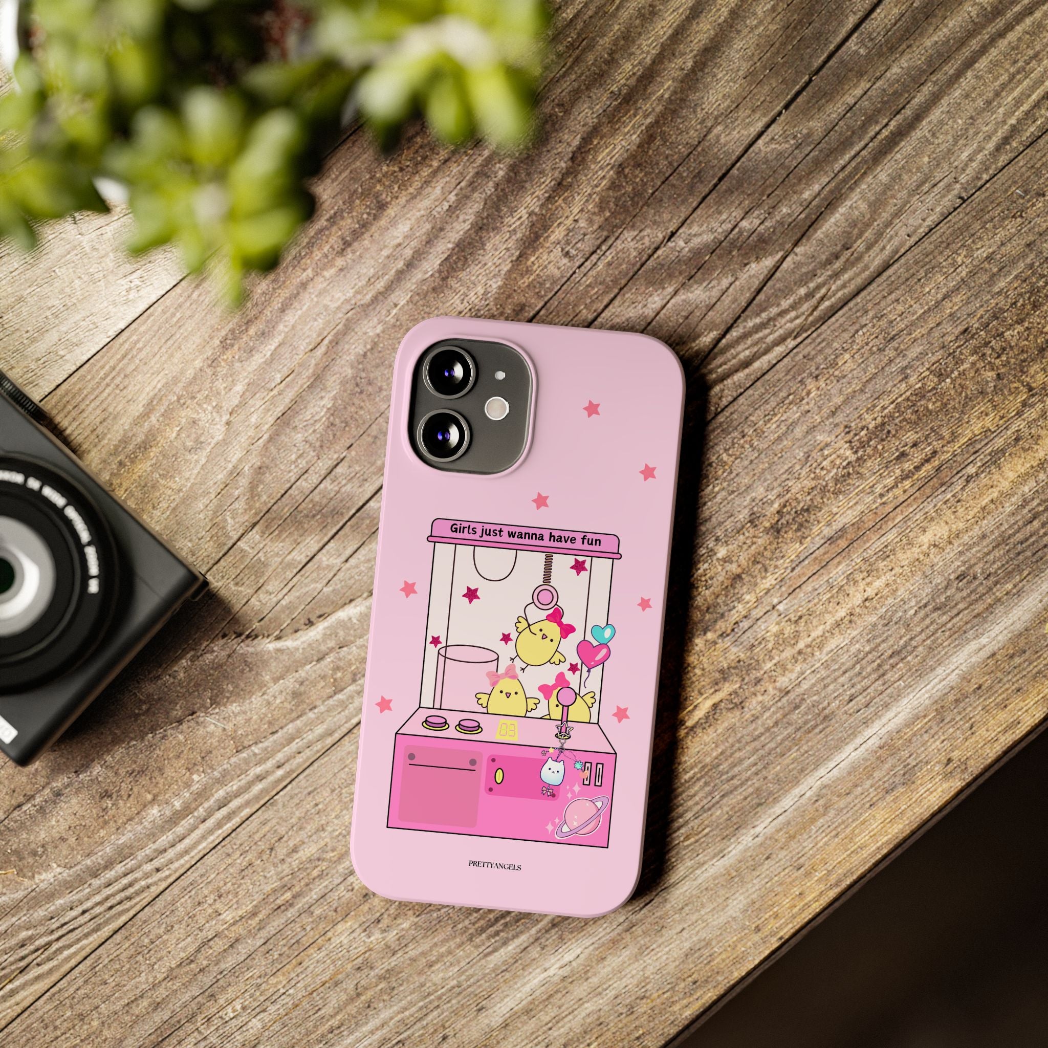 Cute Girls' Phone Case - Fun Vibe Slim Phone Cases, Cute Phone Cover, Kawaii Phone Case, Fun Pink Design, Gift for Her
