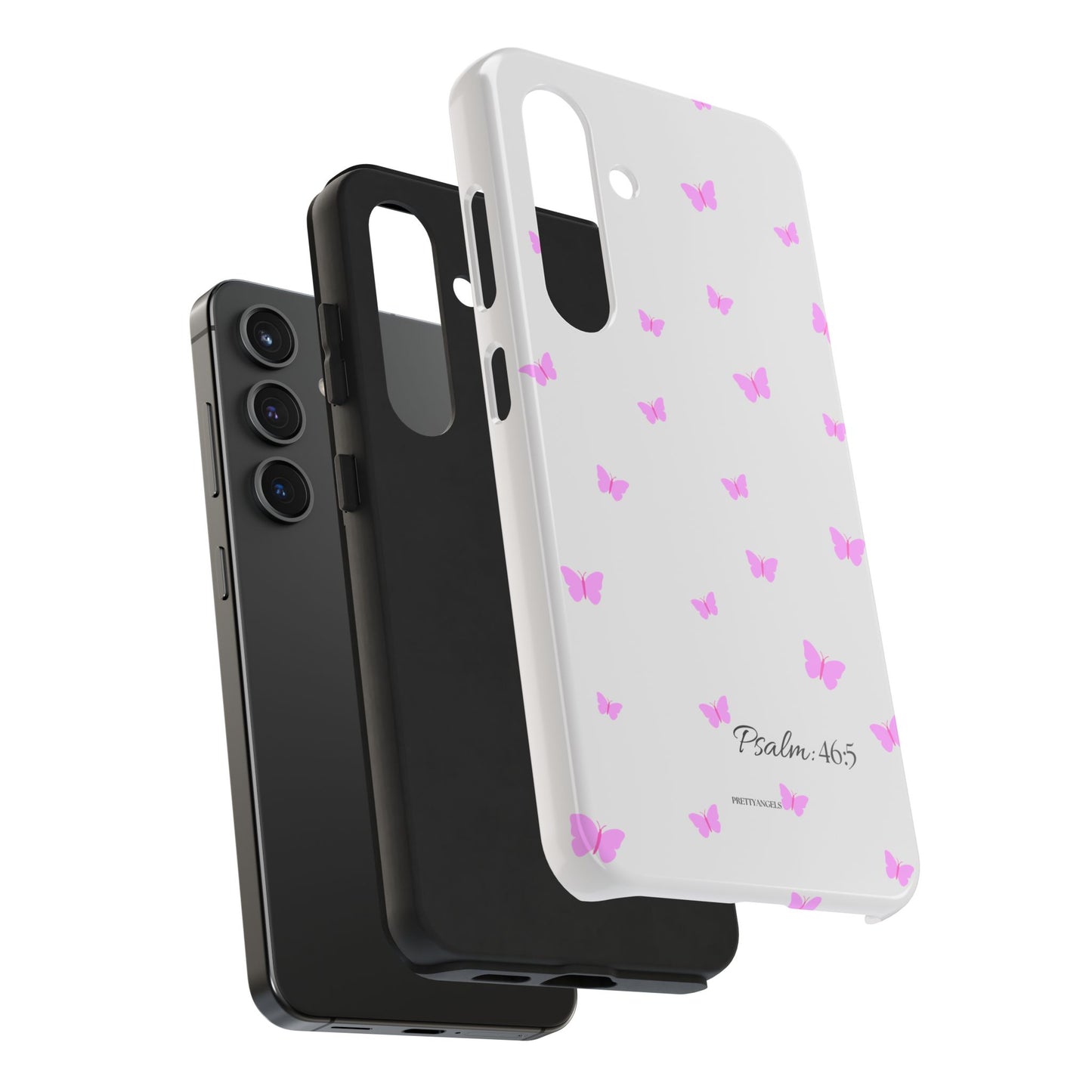 Pretty Pink butterfly Psalm 46:5 Tough Phone Case