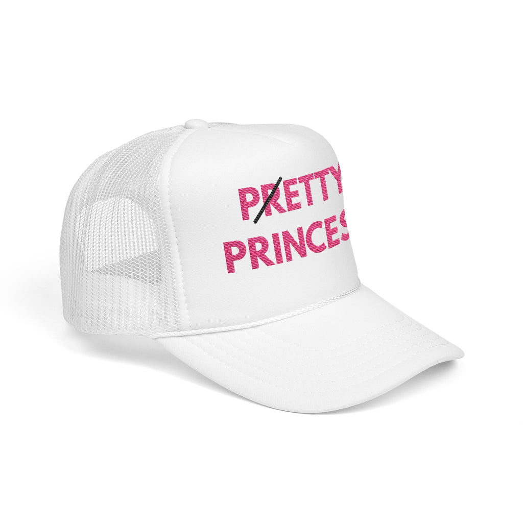 Pretty Princess Embroidered Trucker Hat - Aesthetic Pink Foam Hat for Baddie Girls