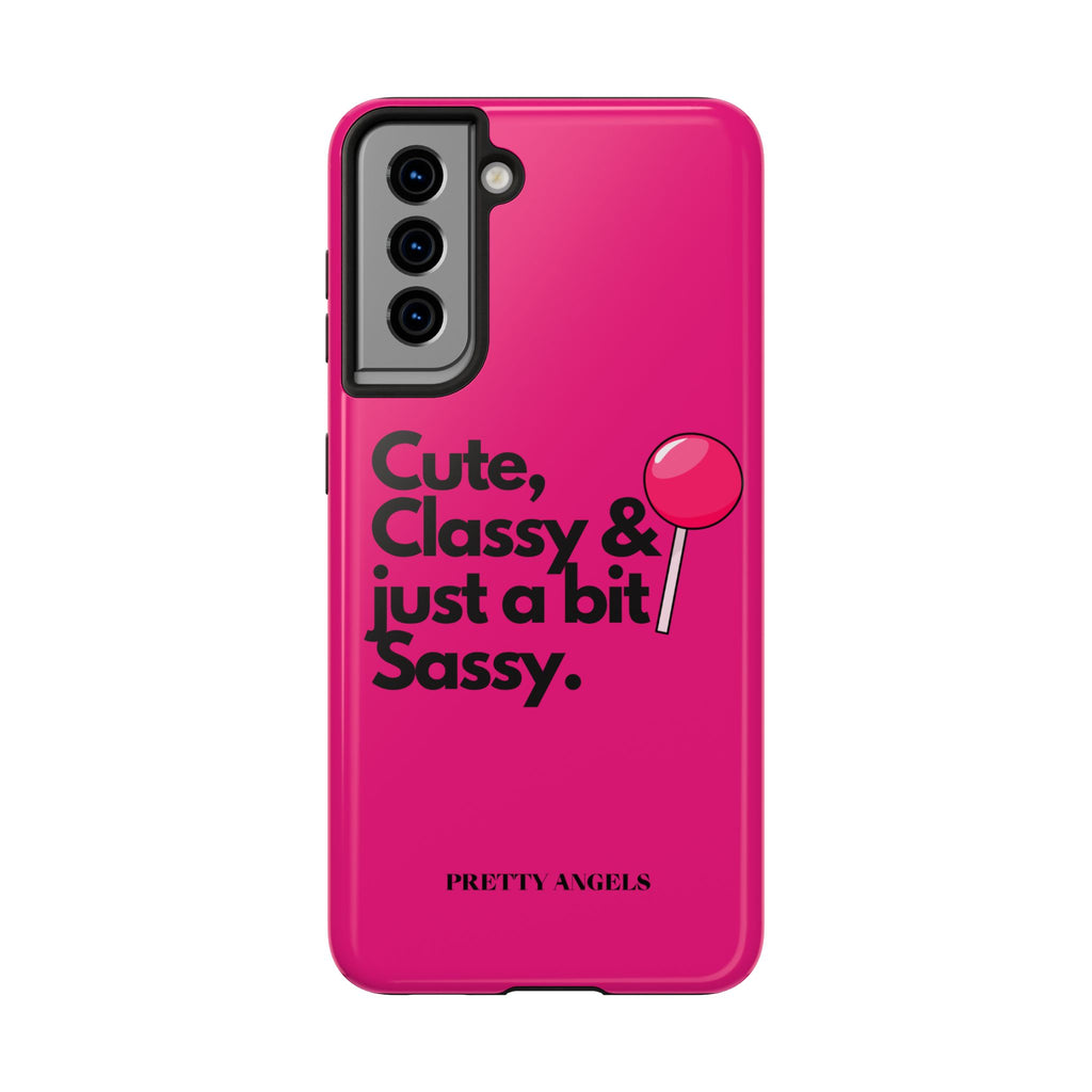 Cute Classy Just a Bit Sassy Hot Pink Phone Case — Lollipop Baddie Vibe Tough Phone Case