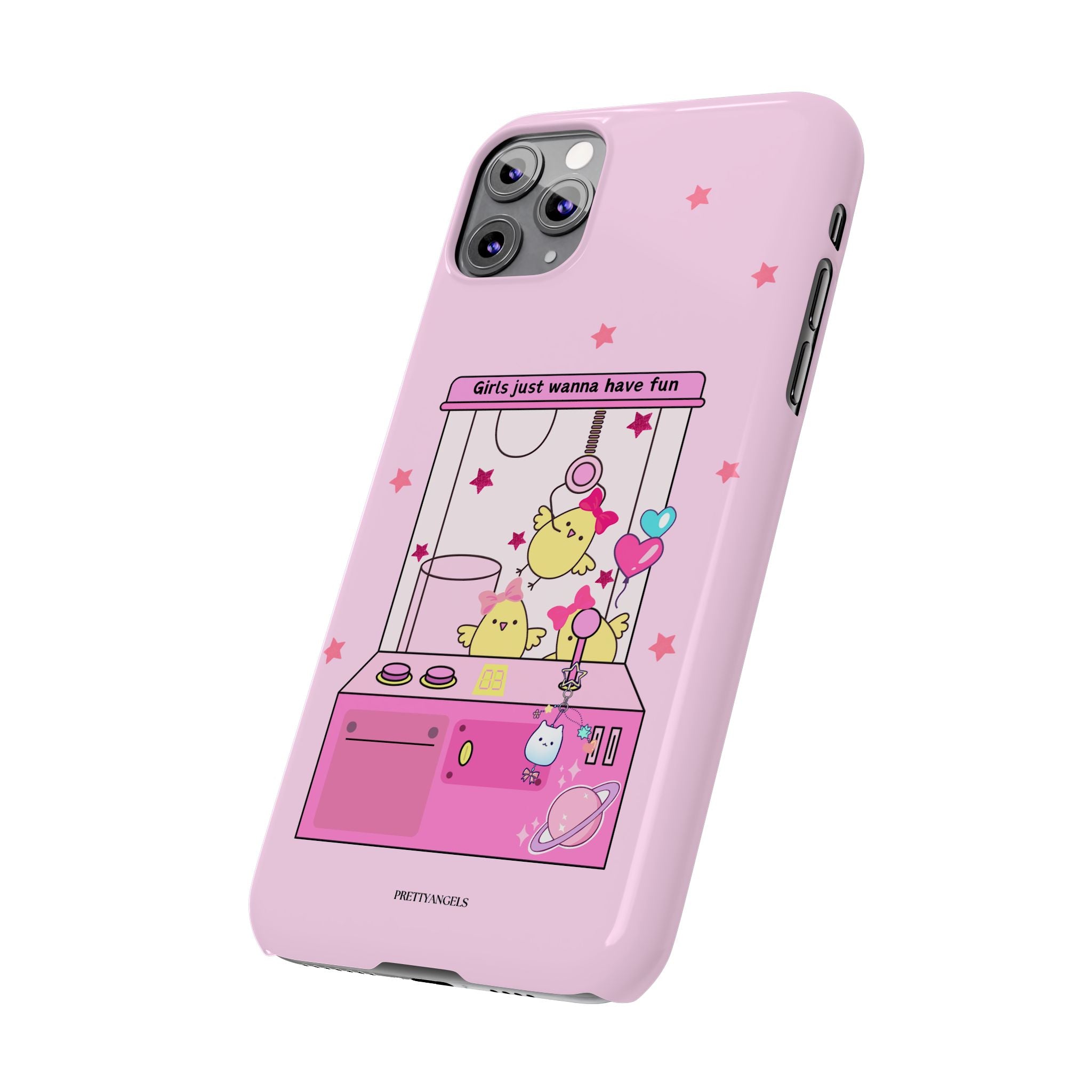 Cute Girls' Phone Case - Fun Vibe Slim Phone Cases, Cute Phone Cover, Kawaii Phone Case, Fun Pink Design, Gift for Her