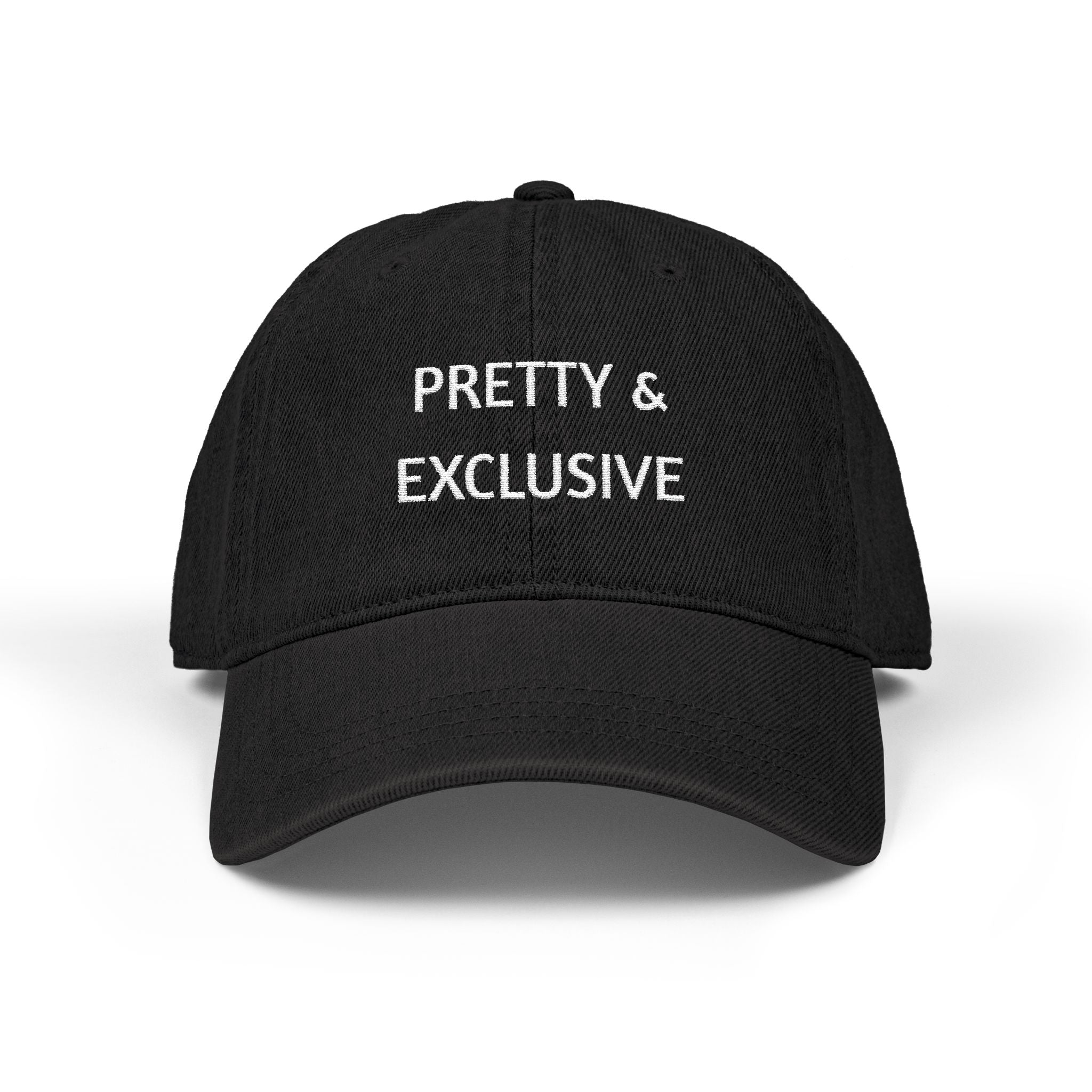 “Pretty & Exclusive Embroidered Denim Hat - Luxury Adjustable Vintage Baddie Cap”