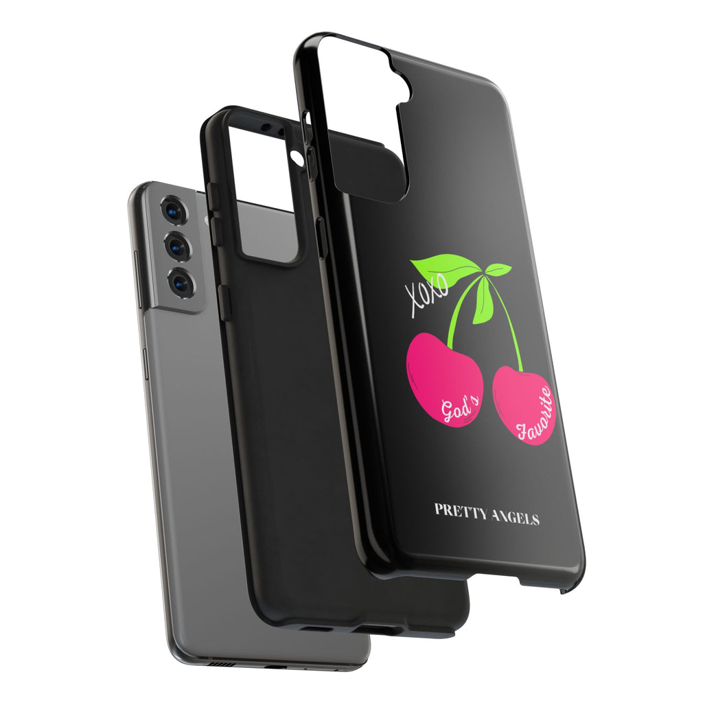 Tough Phone Case — 'God's Favorite' with Hot Pink Cherry