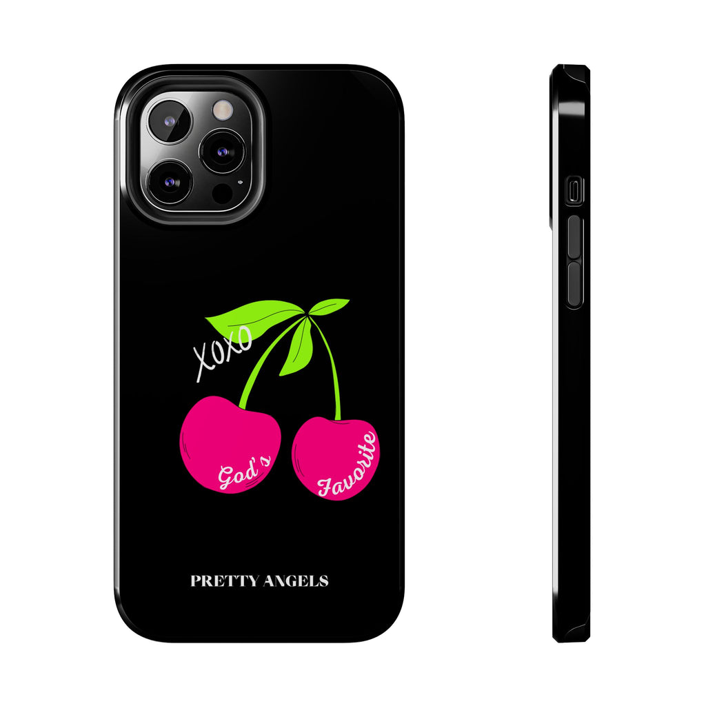 Tough Phone Case — 'God's Favorite' with Hot Pink Cherry