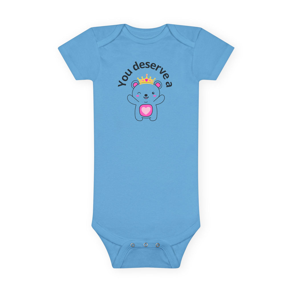 You Deserve a Hug Baby Girl Onesie - Cute Crown Bear Design for Girly Moms & Newborns | Soft, Comfy & Adorable, Girly Baby Shower Gifts