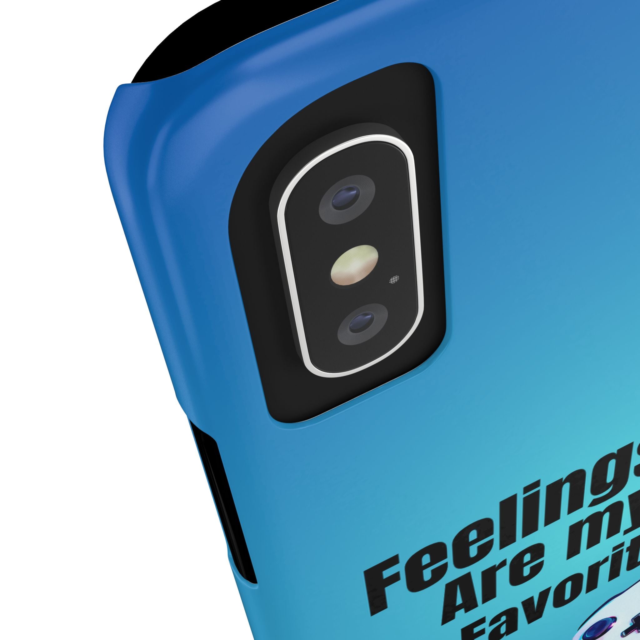 Feelings Are My Favorite Phone Case -Dark Blue Ombré Slim Lightweight Cover with Cute Retro Video Game for Gamer Baddie Girls