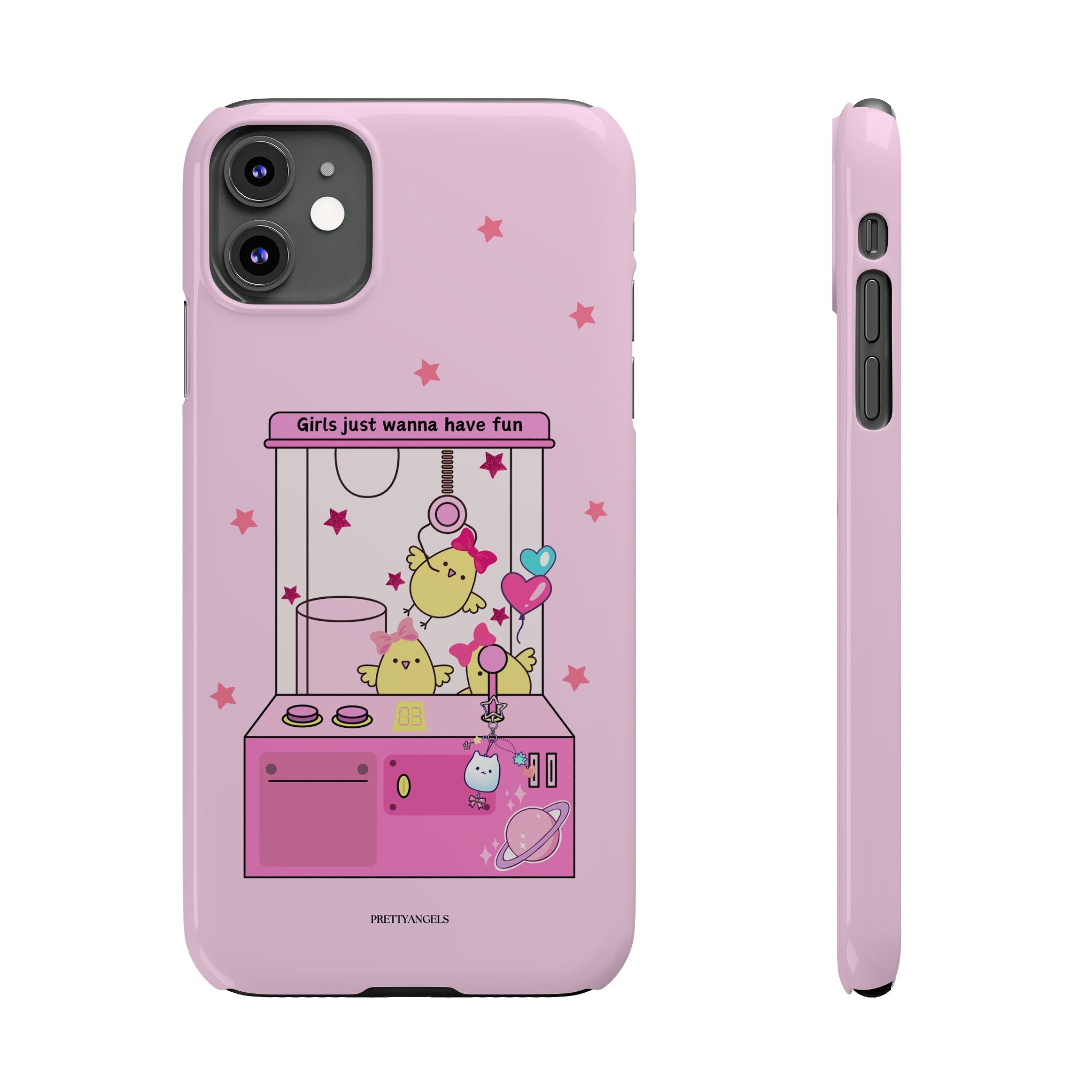 Cute Girls' Phone Case - Fun Vibe Slim Phone Cases, Cute Phone Cover, Kawaii Phone Case, Fun Pink Design, Gift for Her