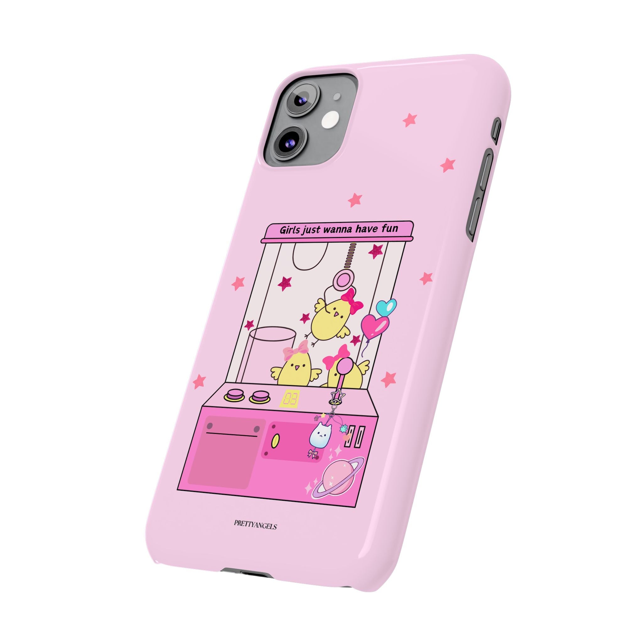 Cute Girls' Phone Case - Fun Vibe Slim Phone Cases, Cute Phone Cover, Kawaii Phone Case, Fun Pink Design, Gift for Her