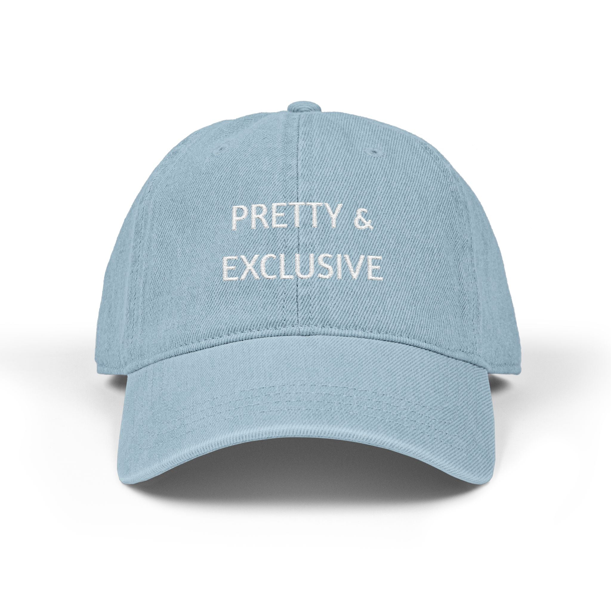 “Pretty & Exclusive Embroidered Denim Hat - Luxury Adjustable Vintage Baddie Cap”