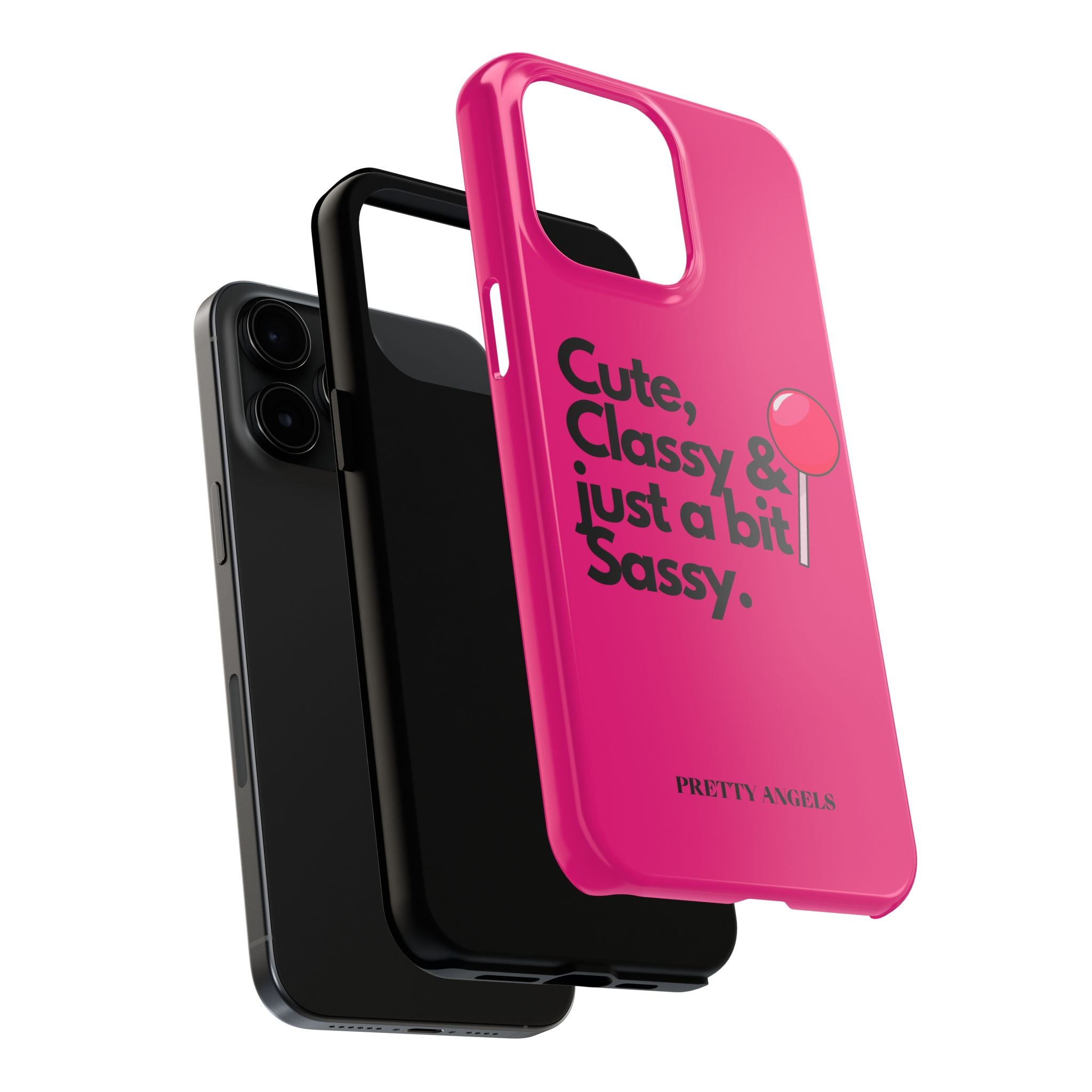 Cute Classy Just a Bit Sassy Hot Pink Phone Case — Lollipop Baddie Vibe Tough Phone Case