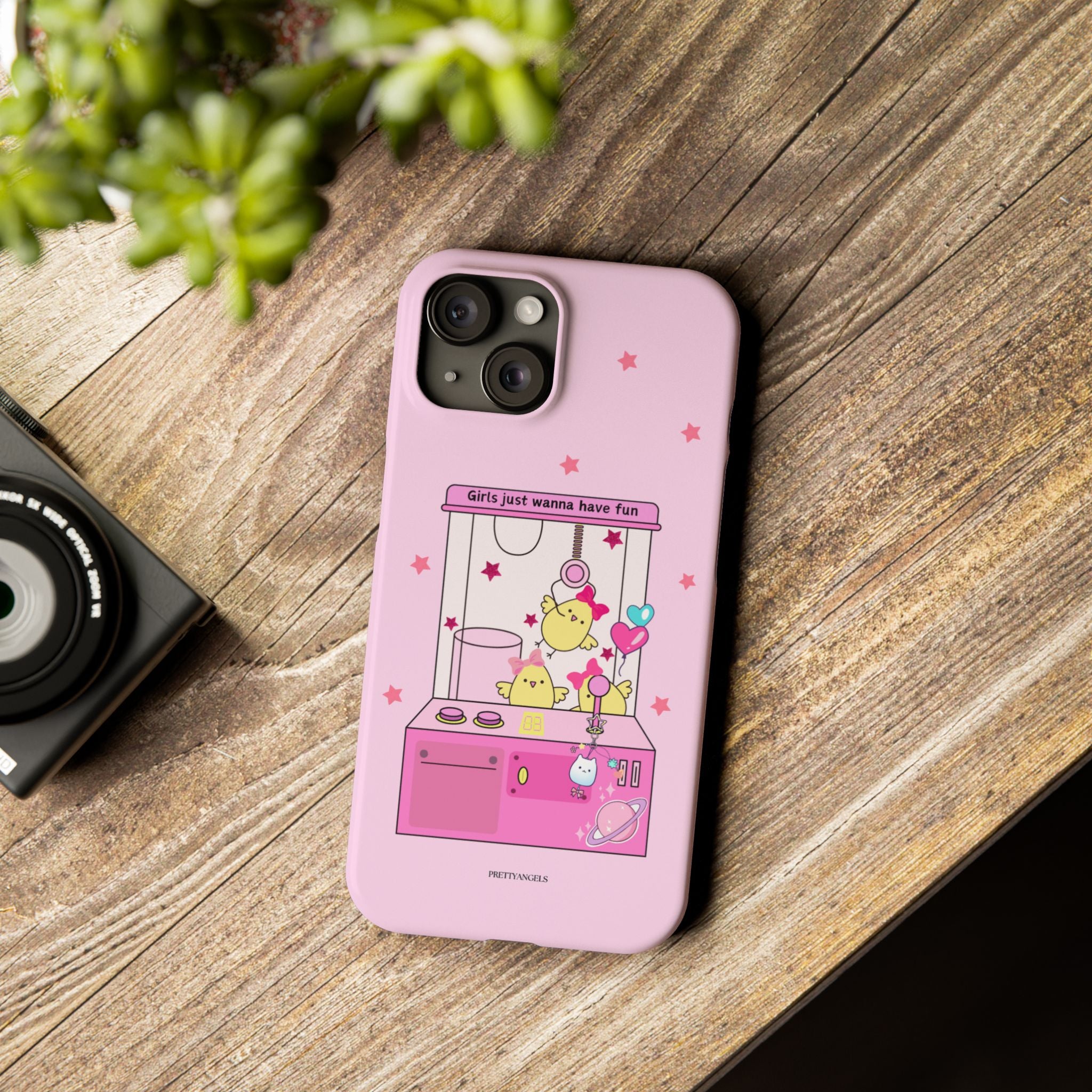Cute Girls' Phone Case - Fun Vibe Slim Phone Cases, Cute Phone Cover, Kawaii Phone Case, Fun Pink Design, Gift for Her