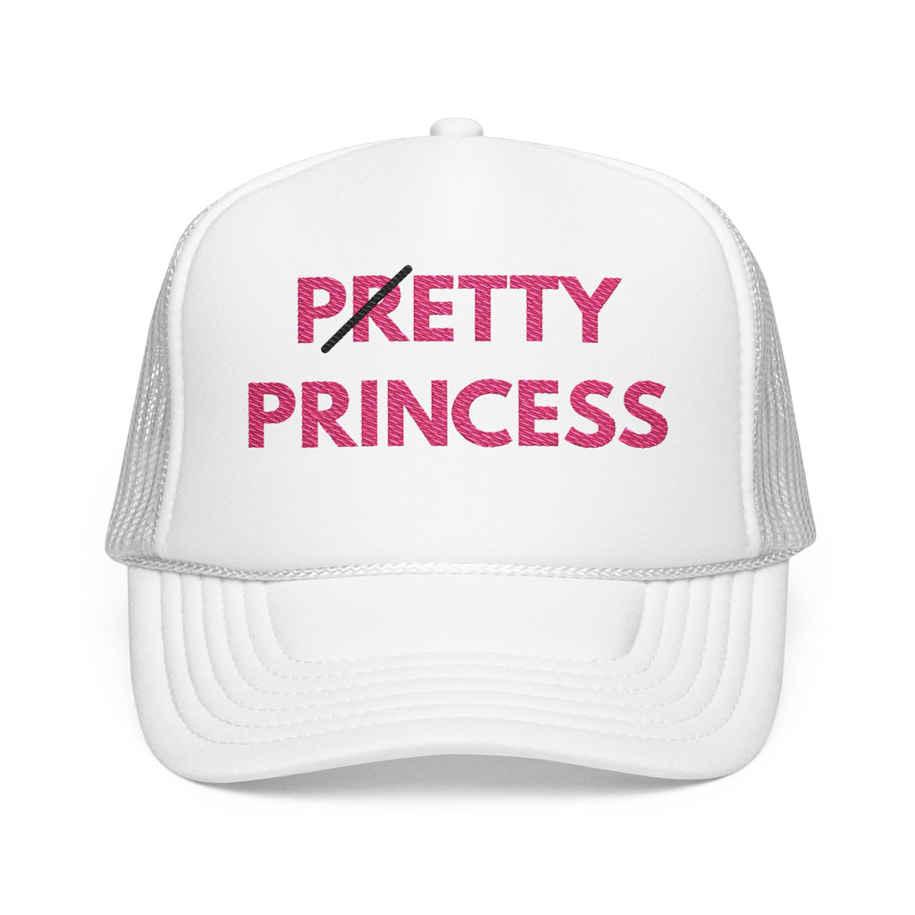 Pretty Princess Embroidered Trucker Hat - Aesthetic Pink Foam Hat for Baddie Girls