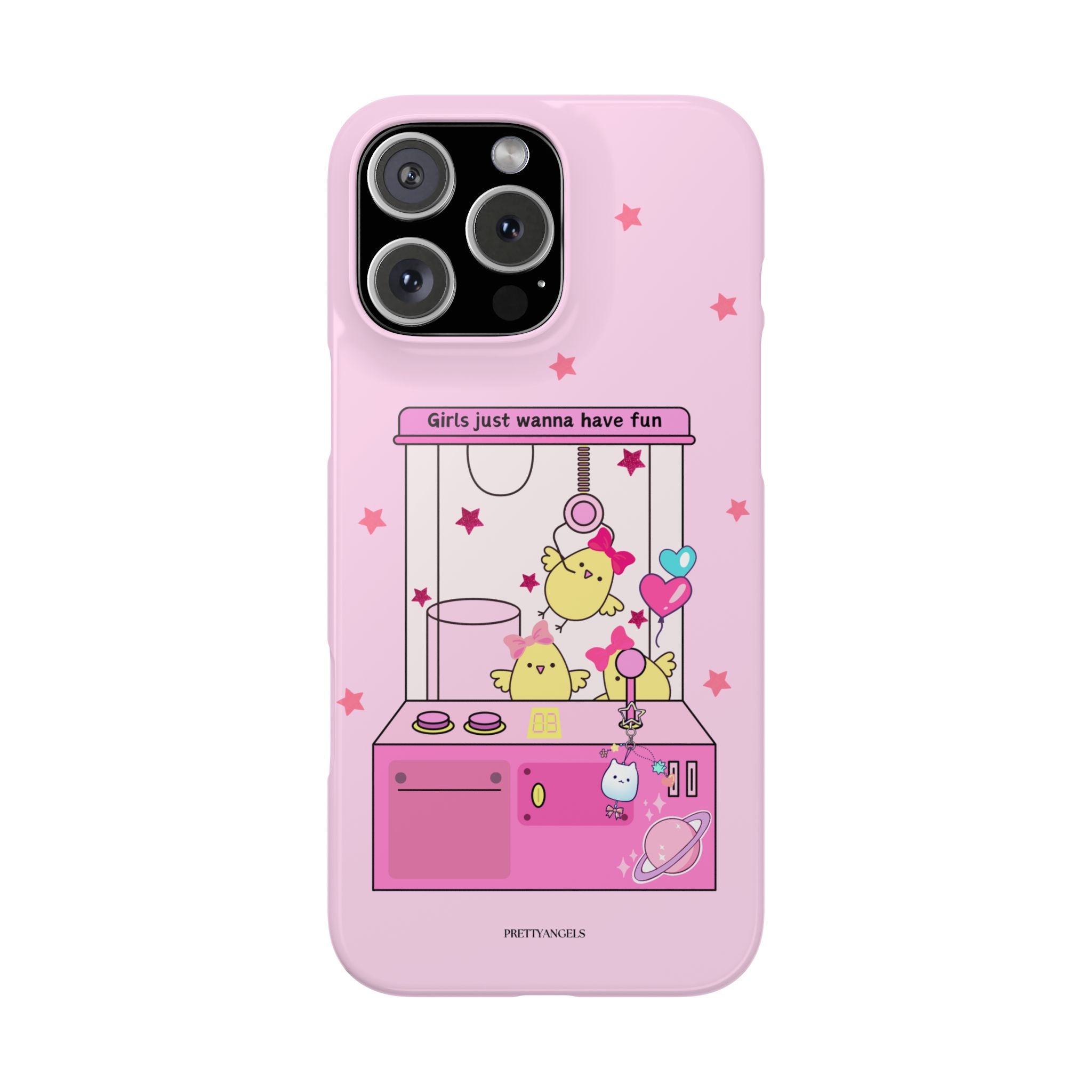Cute Girls' Phone Case - Fun Vibe Slim Phone Cases, Cute Phone Cover, Kawaii Phone Case, Fun Pink Design, Gift for Her