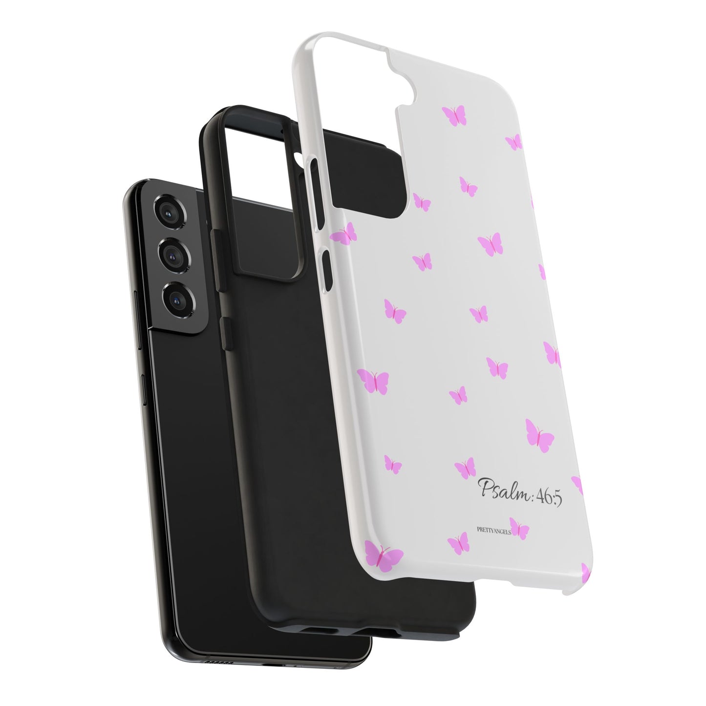 Pretty Pink butterfly Psalm 46:5 Tough Phone Case