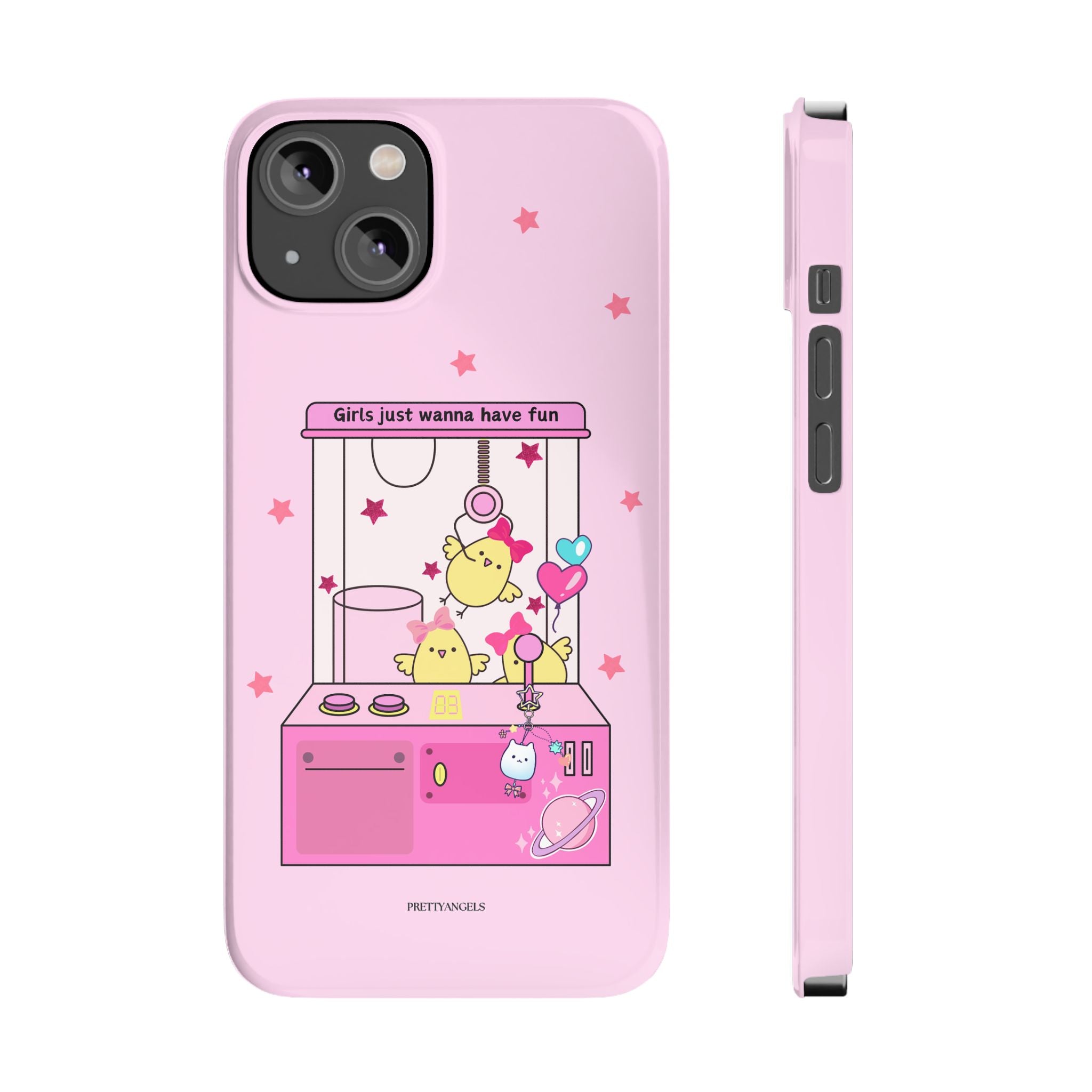 Cute Girls' Phone Case - Fun Vibe Slim Phone Cases, Cute Phone Cover, Kawaii Phone Case, Fun Pink Design, Gift for Her