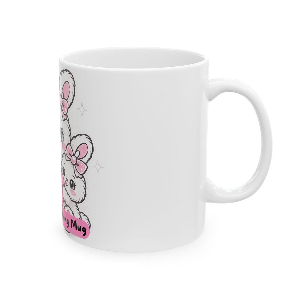 Mommy’s Morning Mug — Cute Bunny Mom & Babies Ceramic Coffee Cup (11oz/15oz)