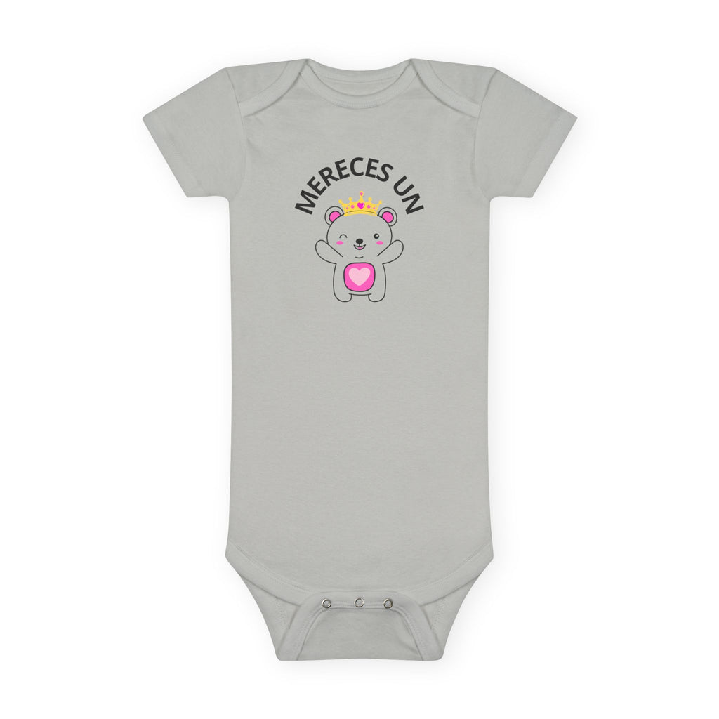 Mereces un Abrazo - Mameluco de Bebé Niña con Osito y Corona | Suave, Lindo y Perfecto para Mamas Amorosas