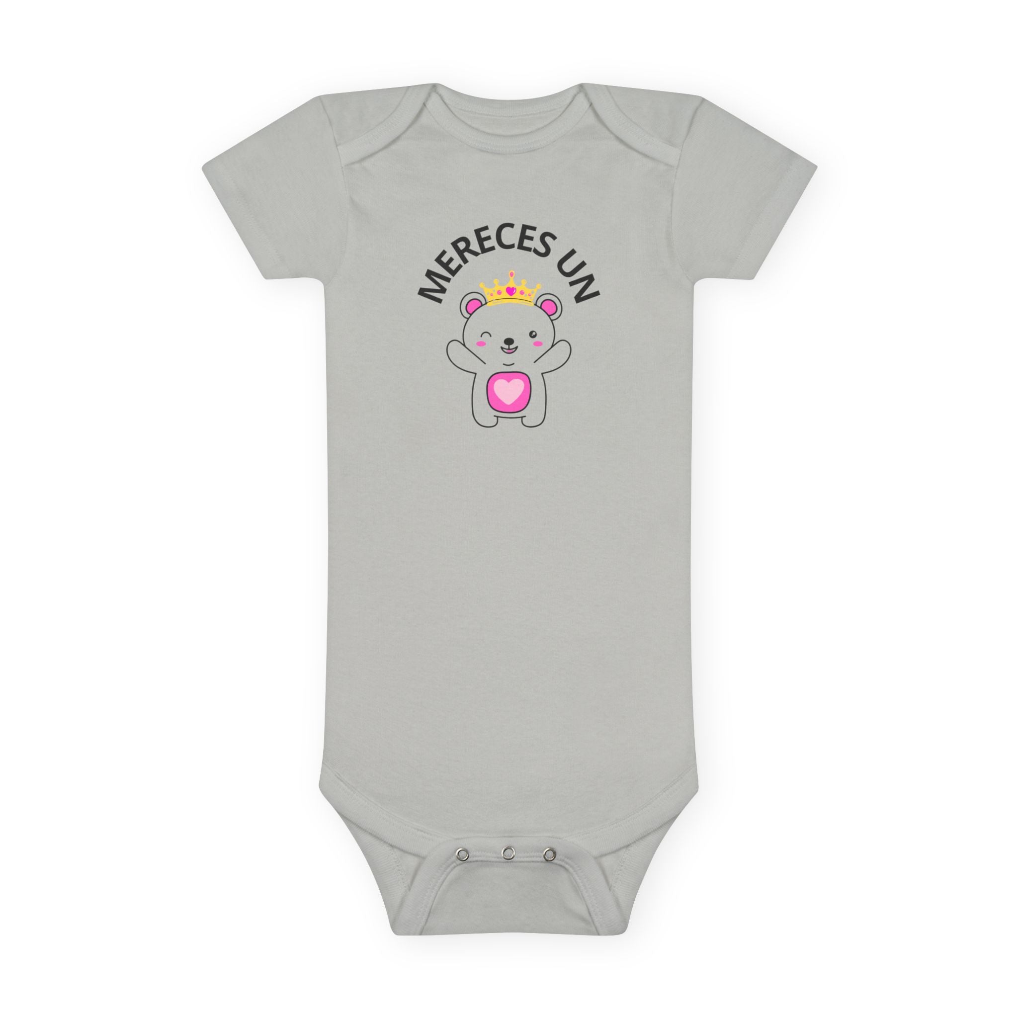 Mereces un Abrazo - Mameluco de Bebé Niña con Osito y Corona | Suave, Lindo y Perfecto para Mamas Amorosas