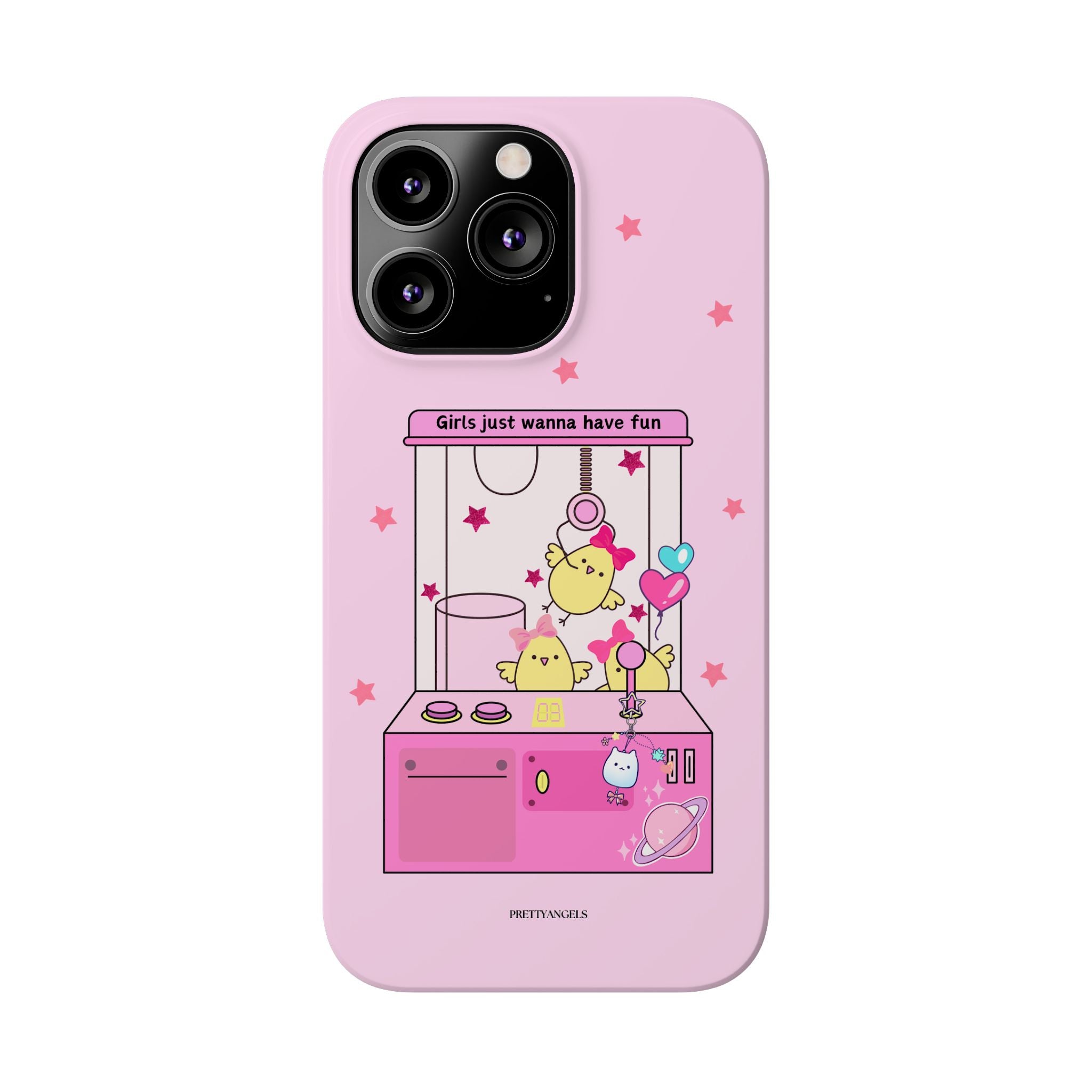 Cute Girls' Phone Case - Fun Vibe Slim Phone Cases, Cute Phone Cover, Kawaii Phone Case, Fun Pink Design, Gift for Her