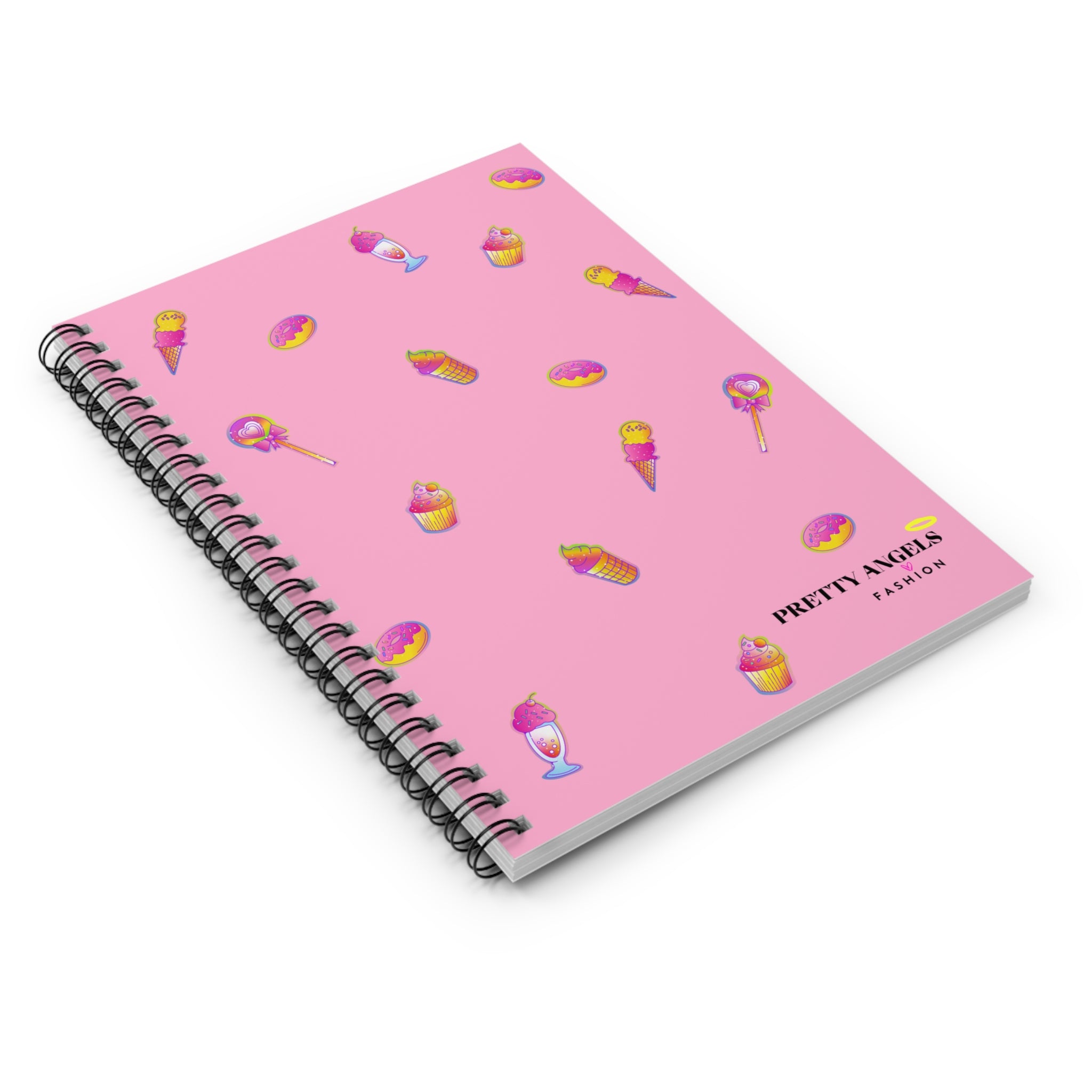 “Luxury Pink Candy Dream Spiral Notebook – Cute Rainbow Stickers, Ice Cream, Cupcakes, & Donuts | Spoiled Girl Must-Have Journal”