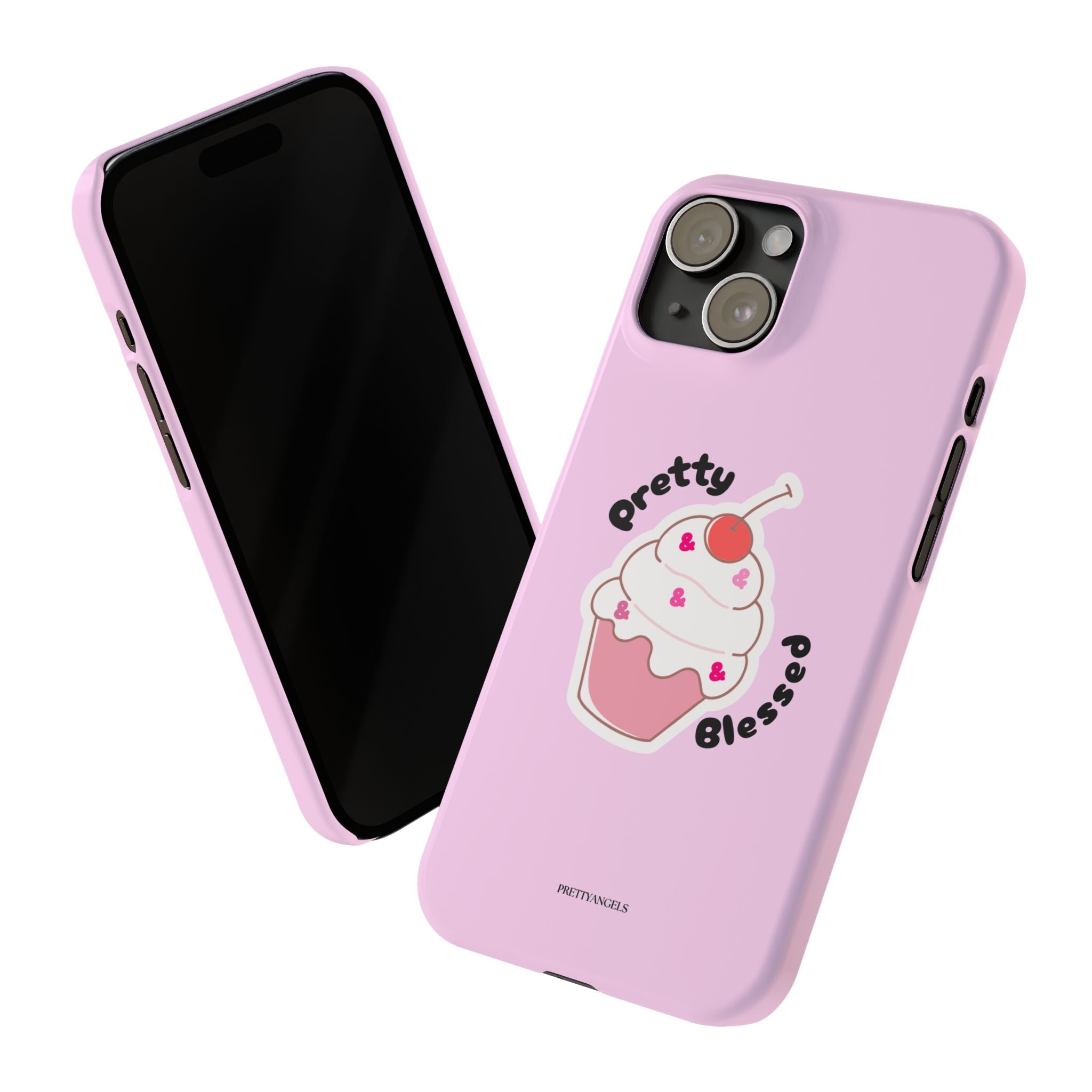 Pretty & Blessed Cupcake Slim Pink Phone Case - Lightweight, Protective & Girly Aesthetic for Feminine Girly Girls