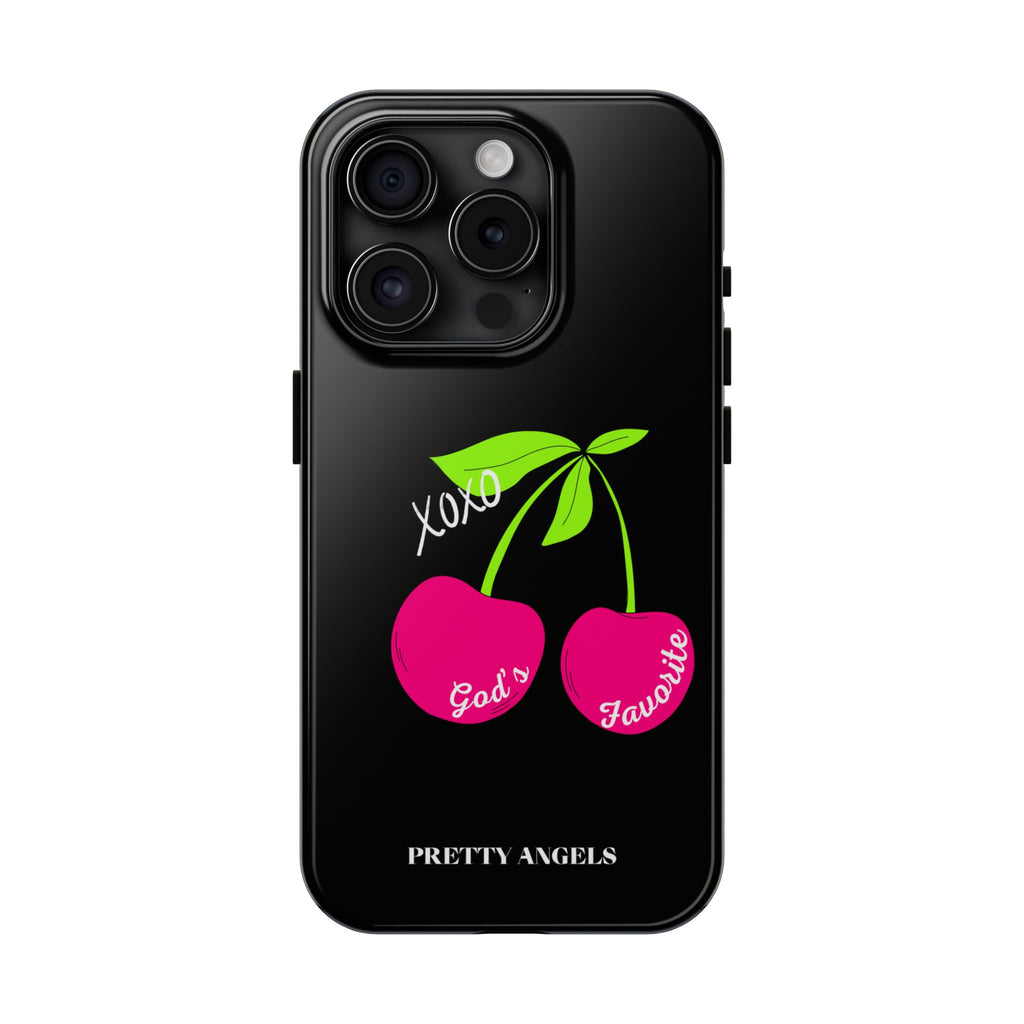Tough Phone Case — 'God's Favorite' with Hot Pink Cherry