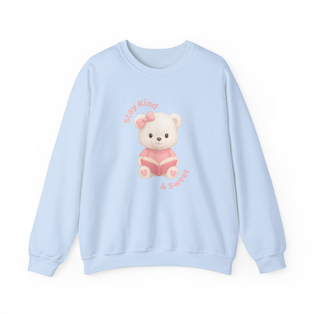 Stay Kind & Sweet™ Teddy Bear Sweatshirt | Cozy Ethically Made Unisex Sweater for Pretty Girls