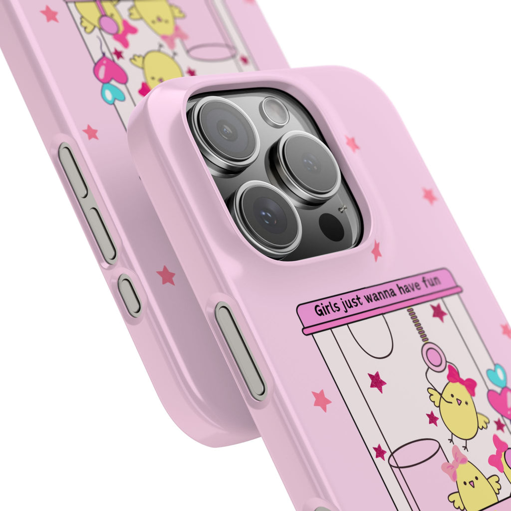 Cute Girls' Phone Case - Fun Vibe Slim Phone Cases, Cute Phone Cover, Kawaii Phone Case, Fun Pink Design, Gift for Her