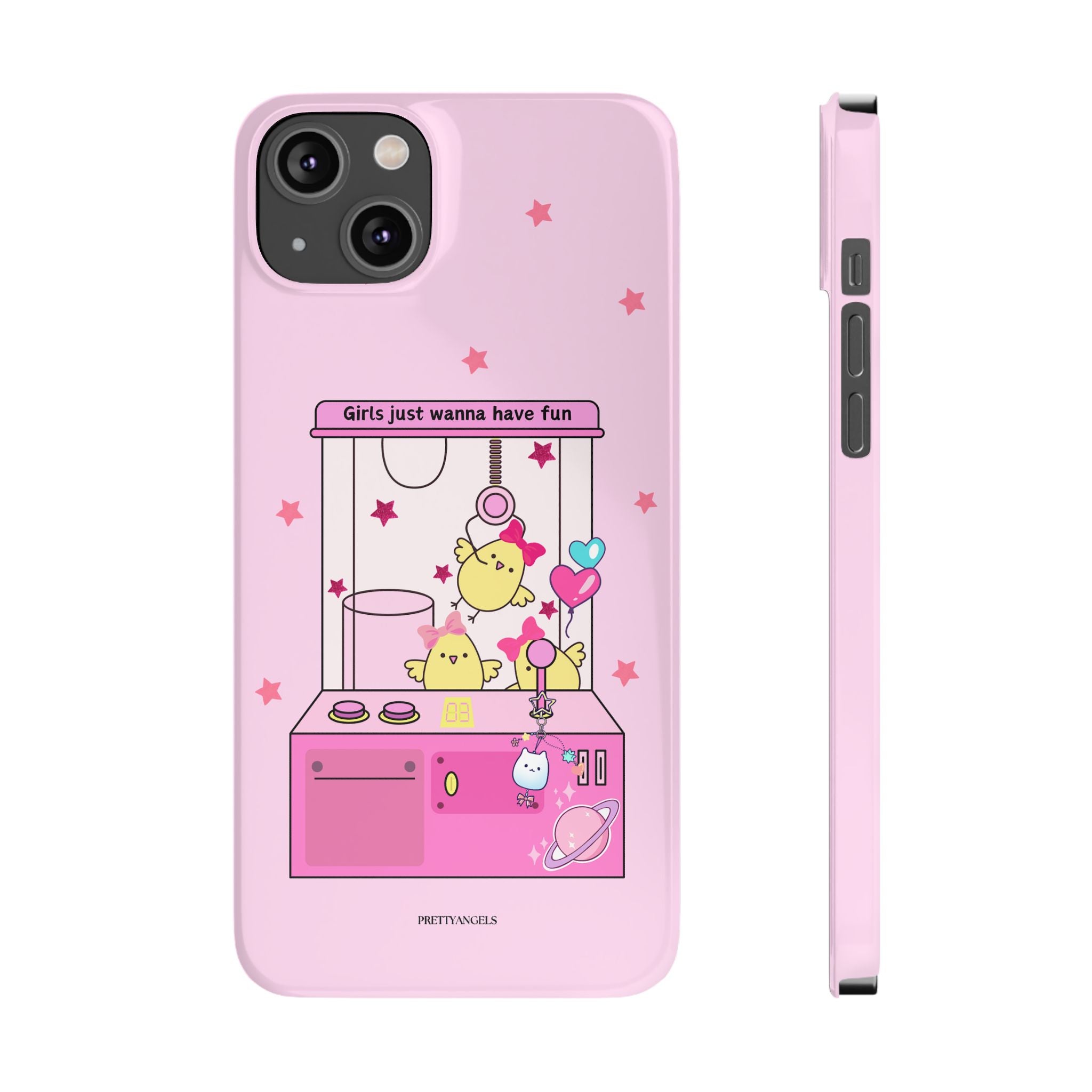 Cute Girls' Phone Case - Fun Vibe Slim Phone Cases, Cute Phone Cover, Kawaii Phone Case, Fun Pink Design, Gift for Her
