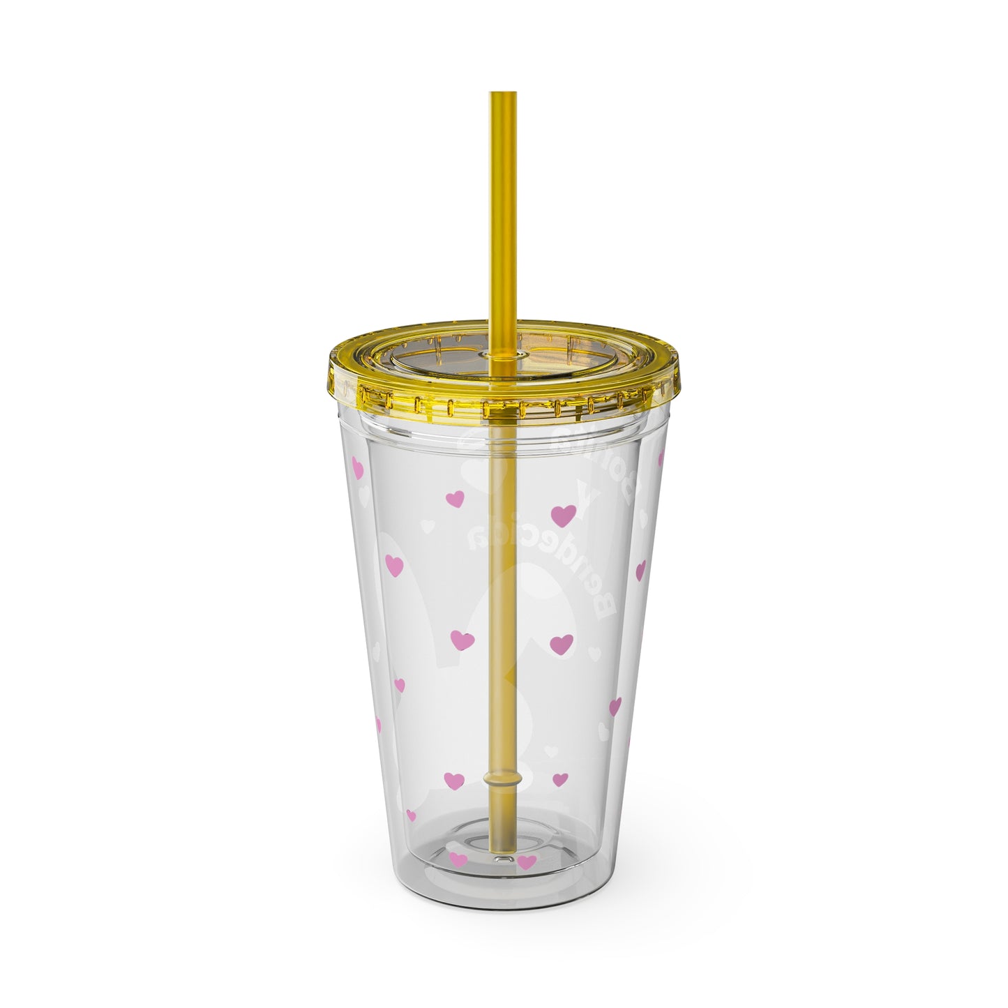 Bonita y Bendecida Pink Bunny Tumbler with Straw, 16oz