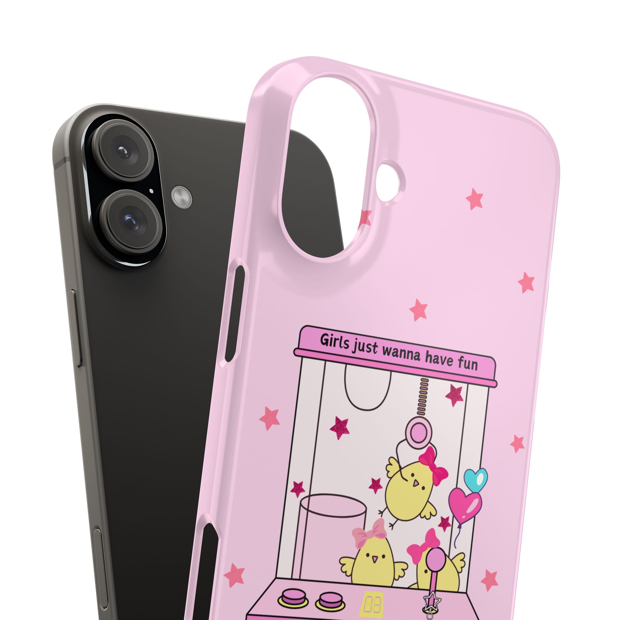 Cute Girls' Phone Case - Fun Vibe Slim Phone Cases, Cute Phone Cover, Kawaii Phone Case, Fun Pink Design, Gift for Her
