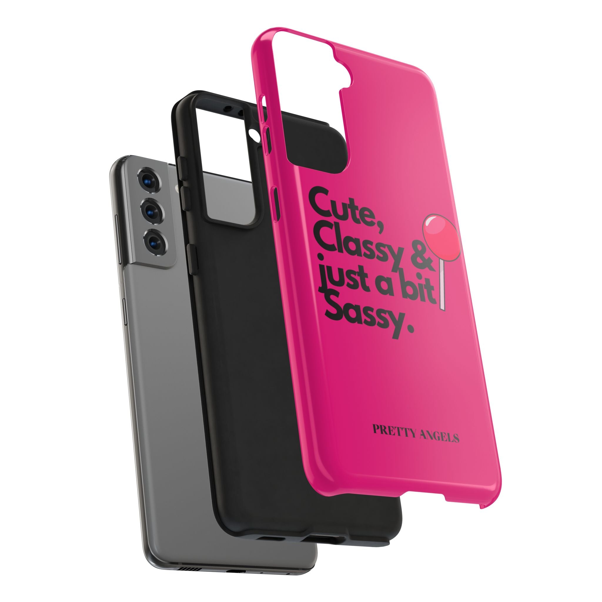 Cute Classy Just a Bit Sassy Hot Pink Phone Case — Lollipop Baddie Vibe Tough Phone Case